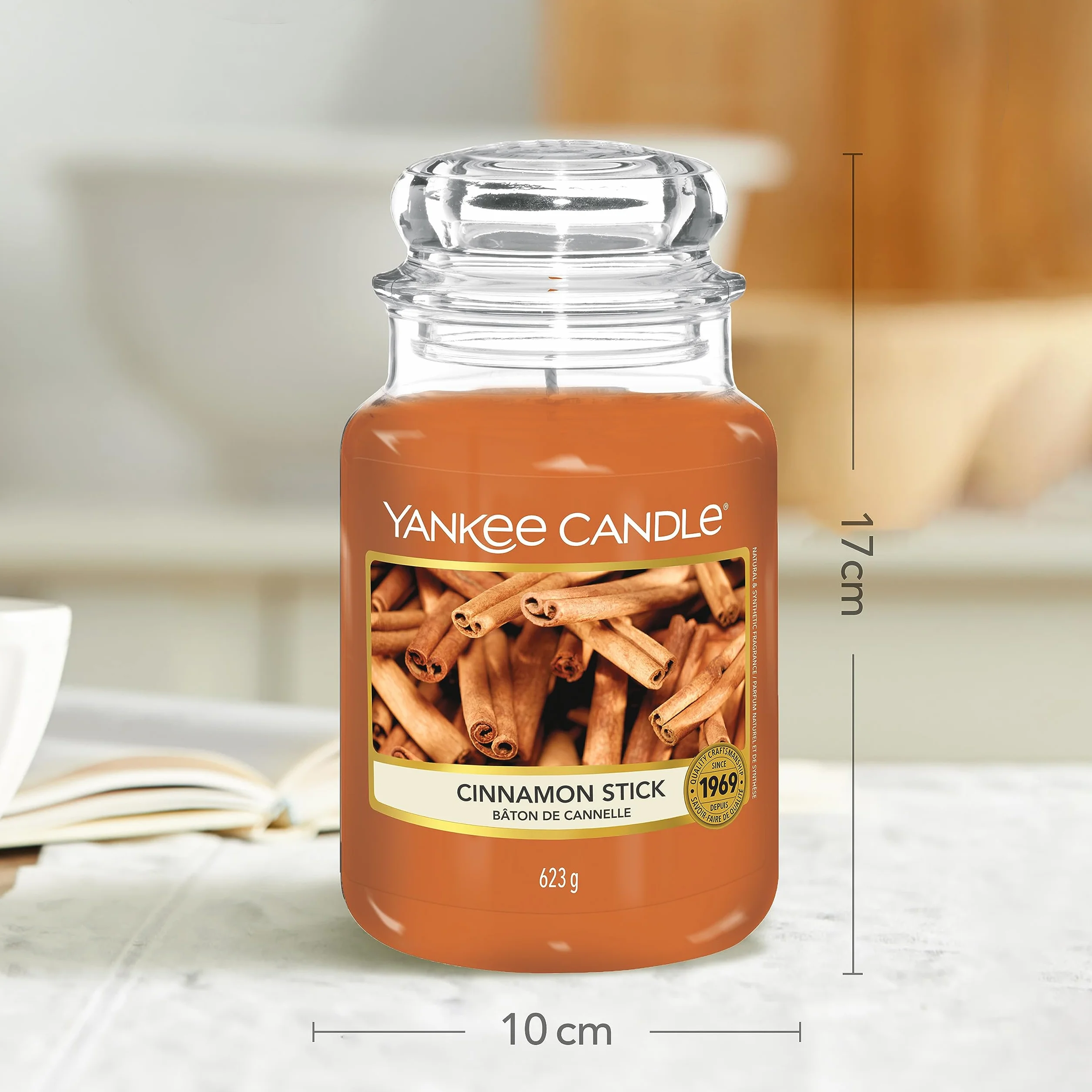 Yankee Candle Cinnamon Stick Świeca, Szkło, Brązowy, L