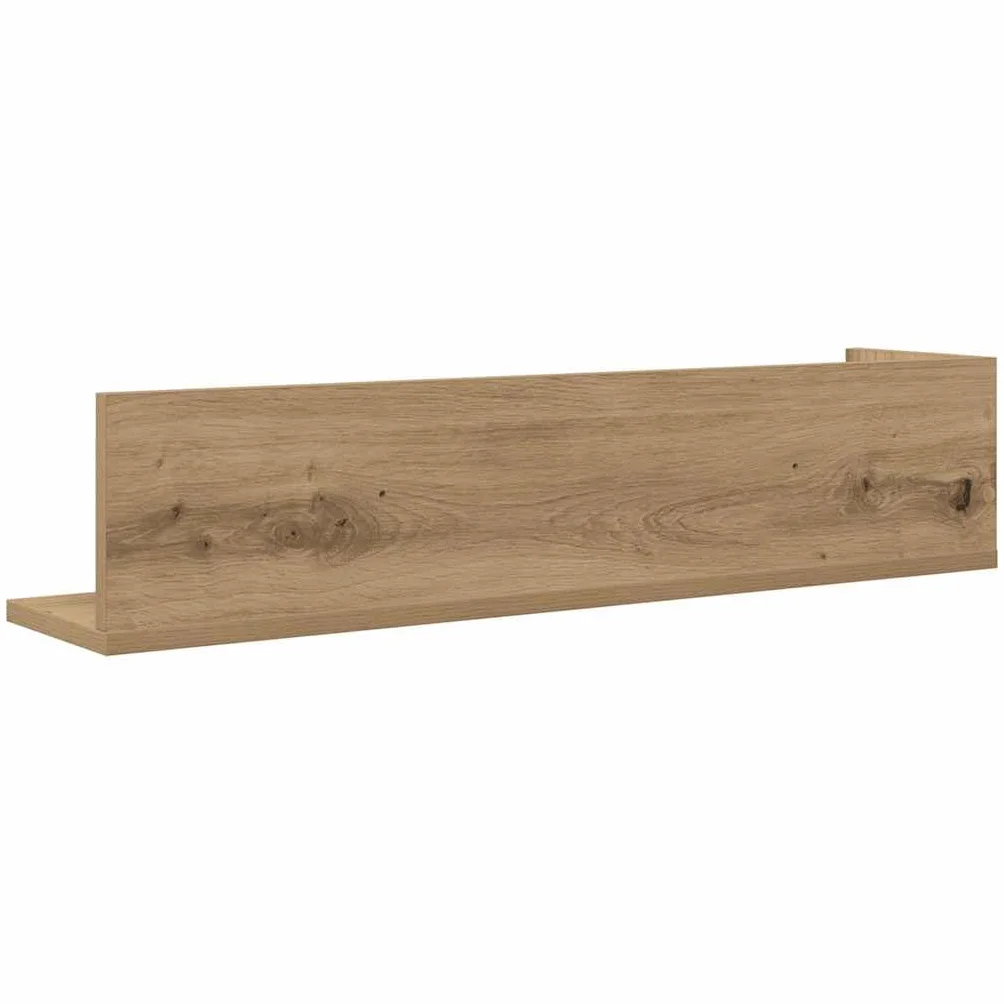 Regały ścienne 2 szt. dąb Artisan 75 x 16,5 x 16,5 cm materiał drewnopochodny, w kształcie litery L, do salonu, sypialni, uniwersalny montaż na ścianie