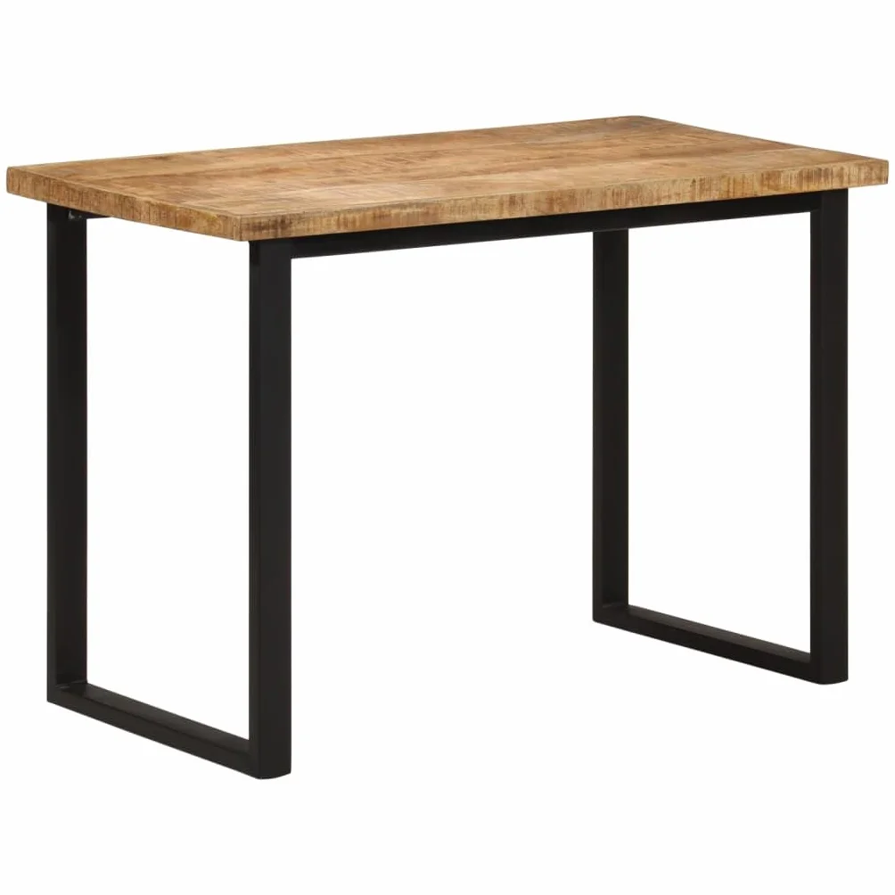 Générique Stół do jadalni z litego drewna mango 110 cm | Trwały i stabilny, wytrzymały top, łatwe czyszczenie, minimalistyczny styl do kuchni i jadalni