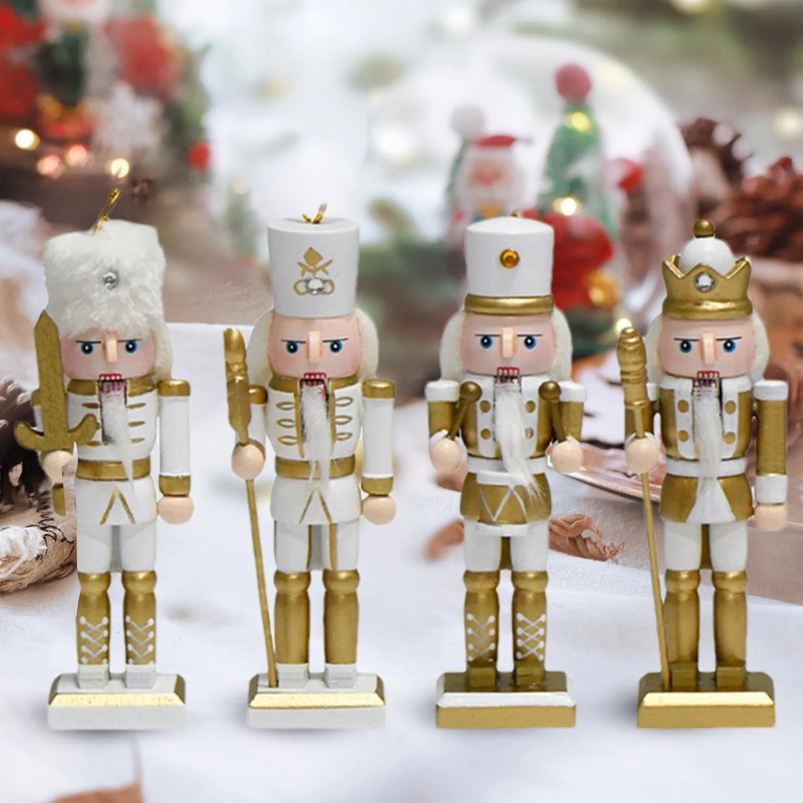 4 sztuki bożonarodzeniowe drewniane dekoracje stołu dekoracja stołu bożonarodzeniowego dekoracja stołu bożonarodzeniowego dekoracja stołu do kuchni salonu dekoracja stołu okna