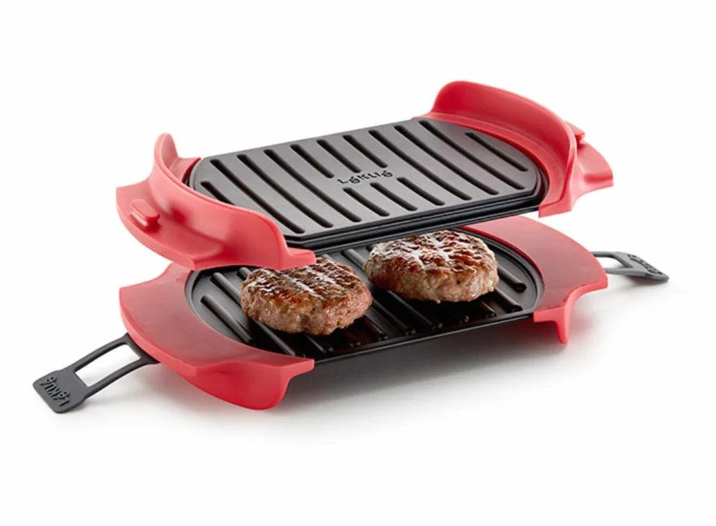 Lékué grill mikrofalowy opiekacz do kanapek prasa do panini 25,4 x 14 cm czerwony