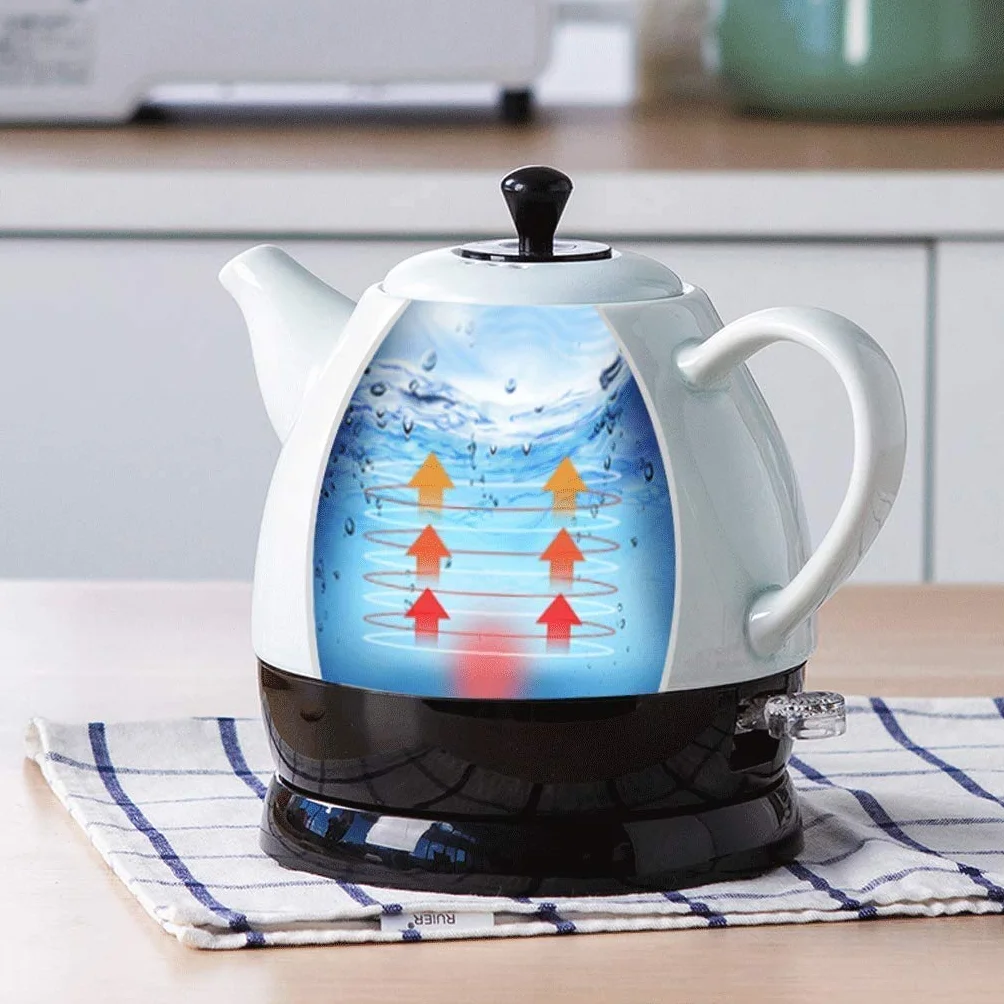 Czajniki, czajniki ceramiczne do gotowania wody Zdejmowana podstawa Ochrona przed gotowaniem na sucho Szybko zagotuje wodę do herbaty Kawa Zupa Płatki owsiane 1L 1350W Learned extensively