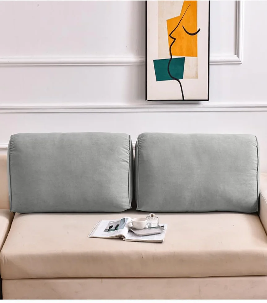 Bardzo gruba poduszka na łóżko – podparcie lędźwiowe, na sofę, do czytania, talia i zagłówek ze zdejmowaną poszewką (błękitny, 80 x 45 x 20 cm)