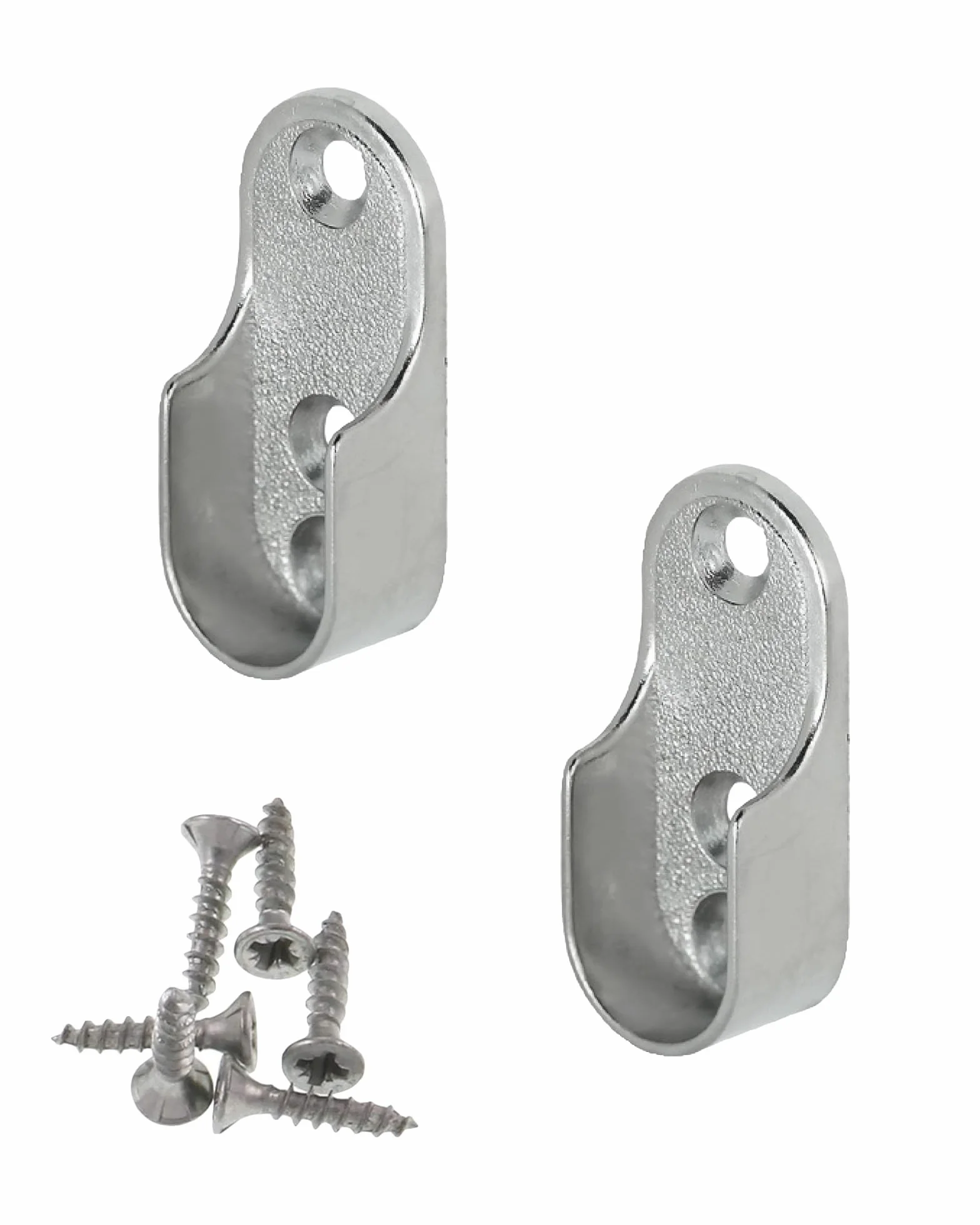 Gedotec Uchwyt na wieszak na ubrania, metalowy, matowy niklowany, nośność 50 kg, naścienny, owalny, srebrny