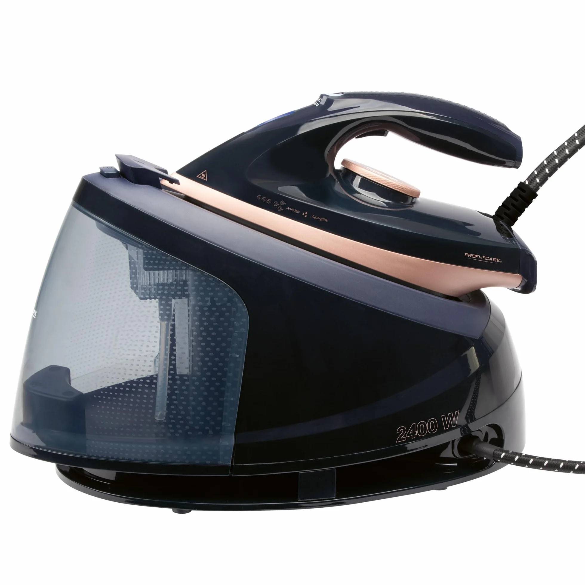 ProfiCare stacja do prasowania parowego | Stopa ceramiczna Superglide | stacja do prasowania 2400 W | Moc pary 150 g/min | Ciśnienie 4 bar | Prasowanie do 80 minut z rzędu | PC DBS 3127