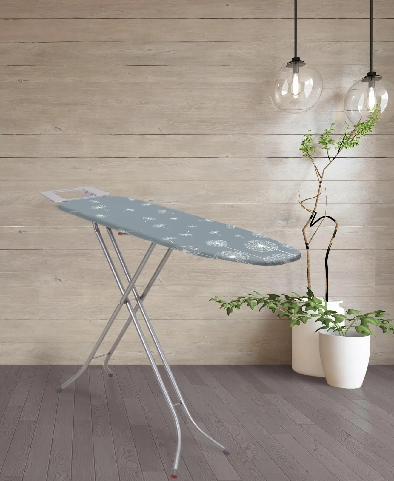 Składana deska do prasowania Basic, 114 x 34 cm, z metalową siatką, podkładką z pianki 5 mm i półką na żelazko, antypoślizgowe nóżki