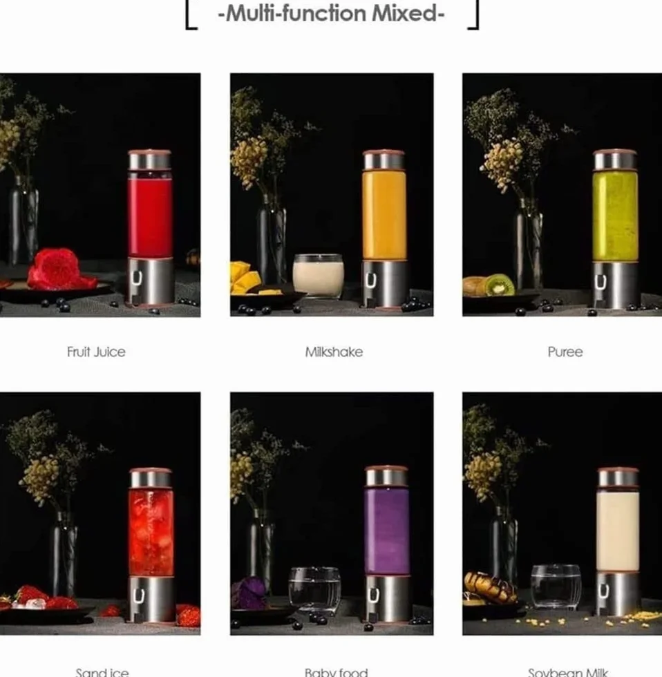 Przenośny blender, mini blender do koktajli i smoothie, osobisty blender ładowany przez USB, blender do soków, ręczny blender do sportu, na siłownię, do domu i biura (rozmiar: 1)