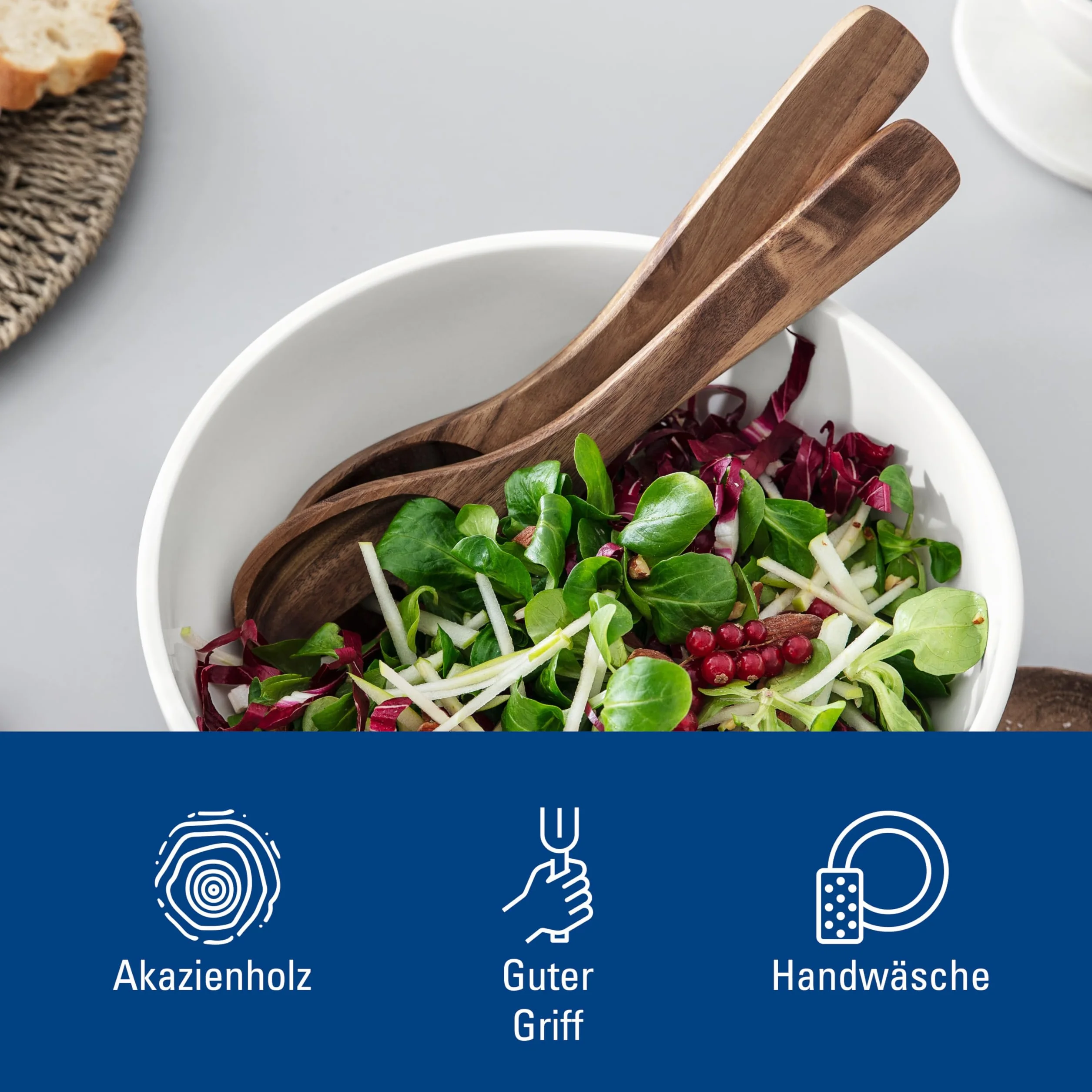 Villeroy & Boch - Artesano 2-częściowy zestaw sztućców do sałatek, drewniane, sałatki, sztućce, drewniane łyżki, drewniane widelce, drewno akacjowe