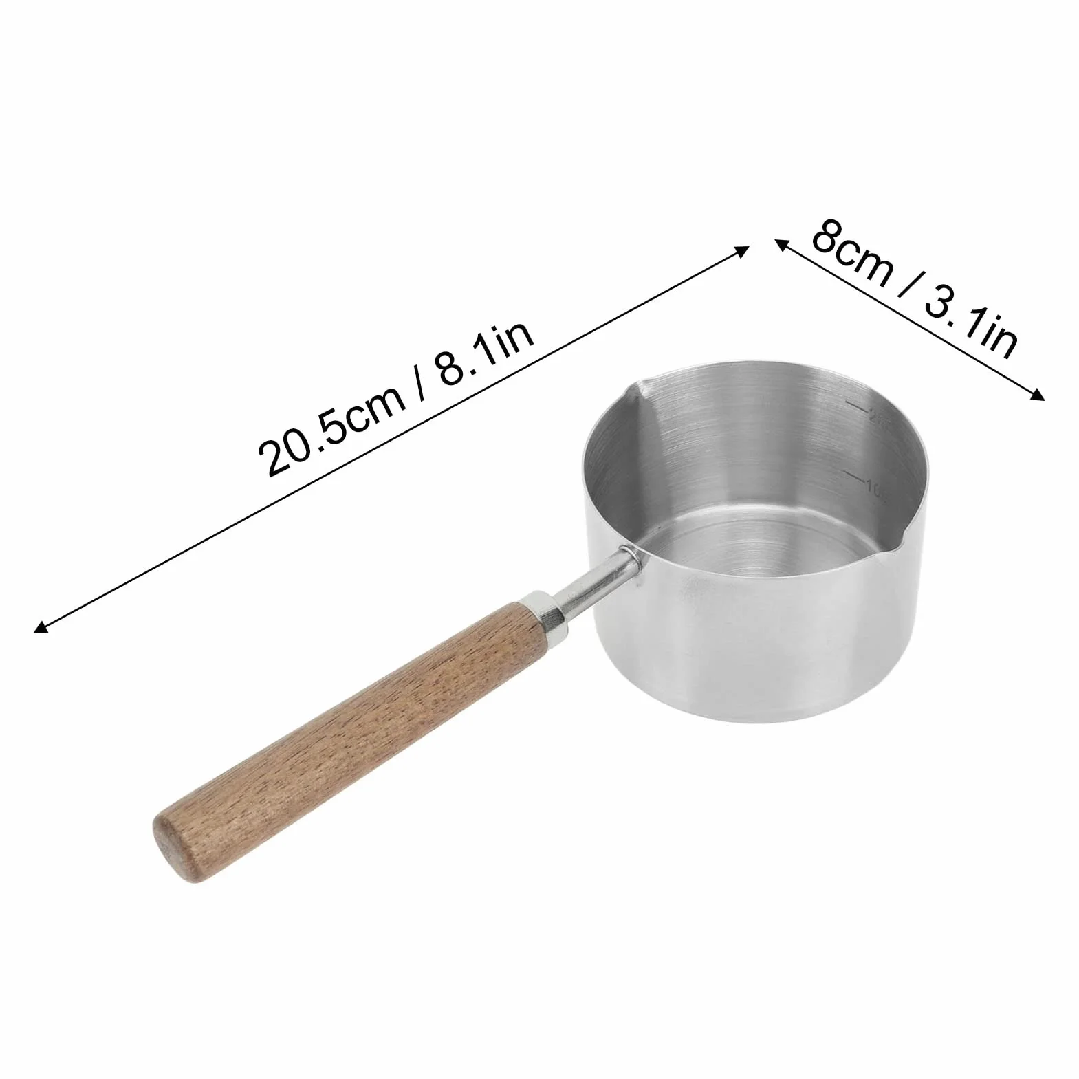 Garnek do mleka ze stali nierdzewnej 200 ml mini rondel z uchwytem