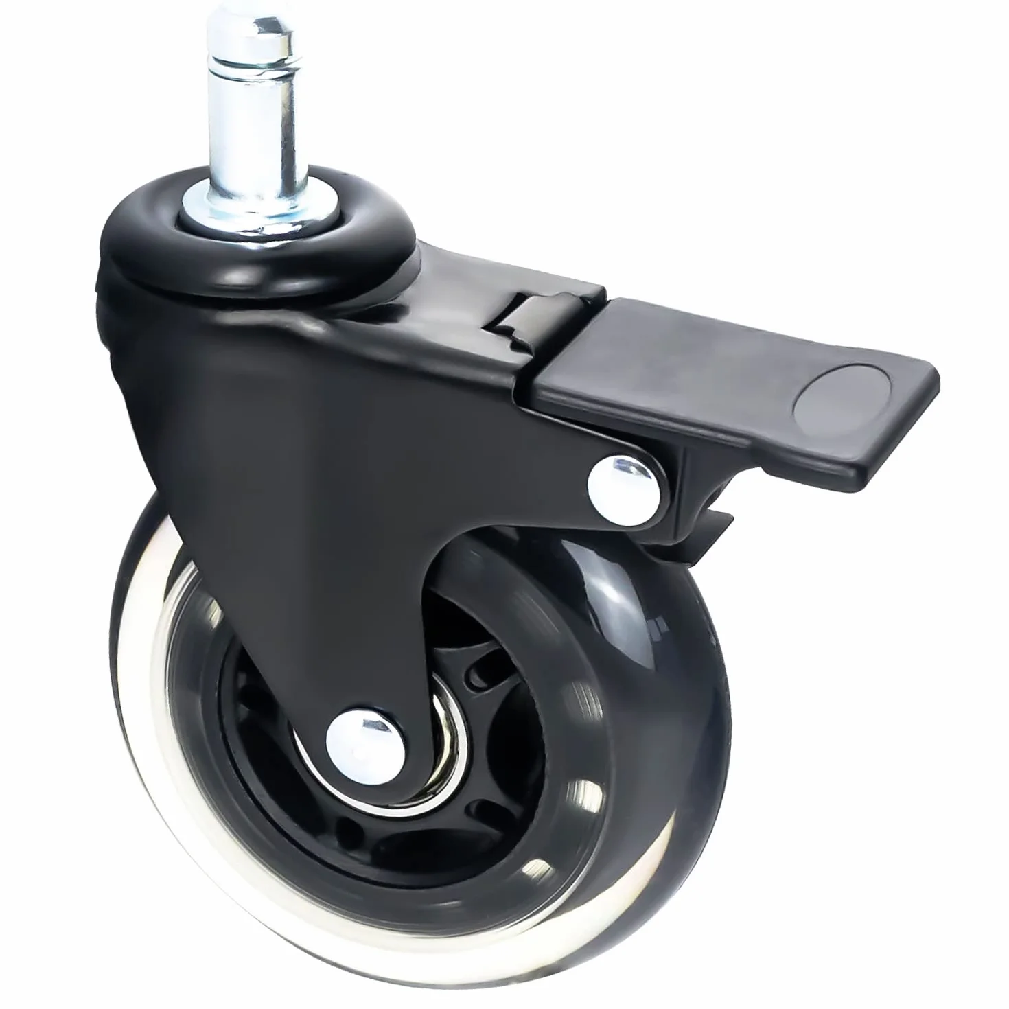HMF 6810 kółka do twardych podłóg biurowych z funkcją hamowania, 5 sztuk, 11 mm, czarne