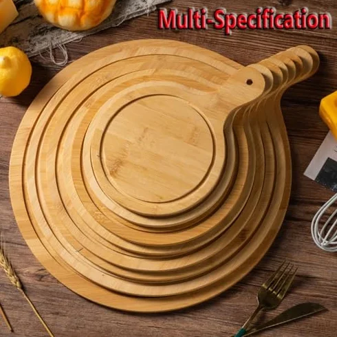 Zestaw desek do serwowania pizzy o średnicy 20–33 cm, z drewnianymi uchwytami, idealna do robienia pizzy, serwowania, przechowywania, idealna na imprezy, spotkania i rozrywkę