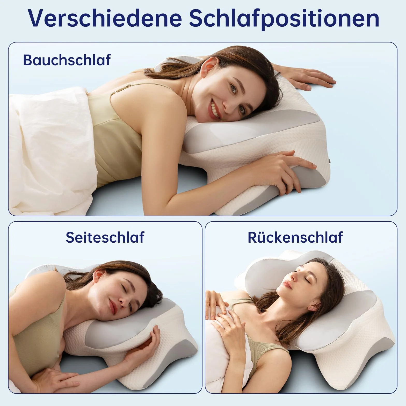 Poduszka Memory Foam Premium Hipoalergiczna Pianka Visco Elite z Wentylacją 3D, Certyfikat OEKO-TEX, Szara