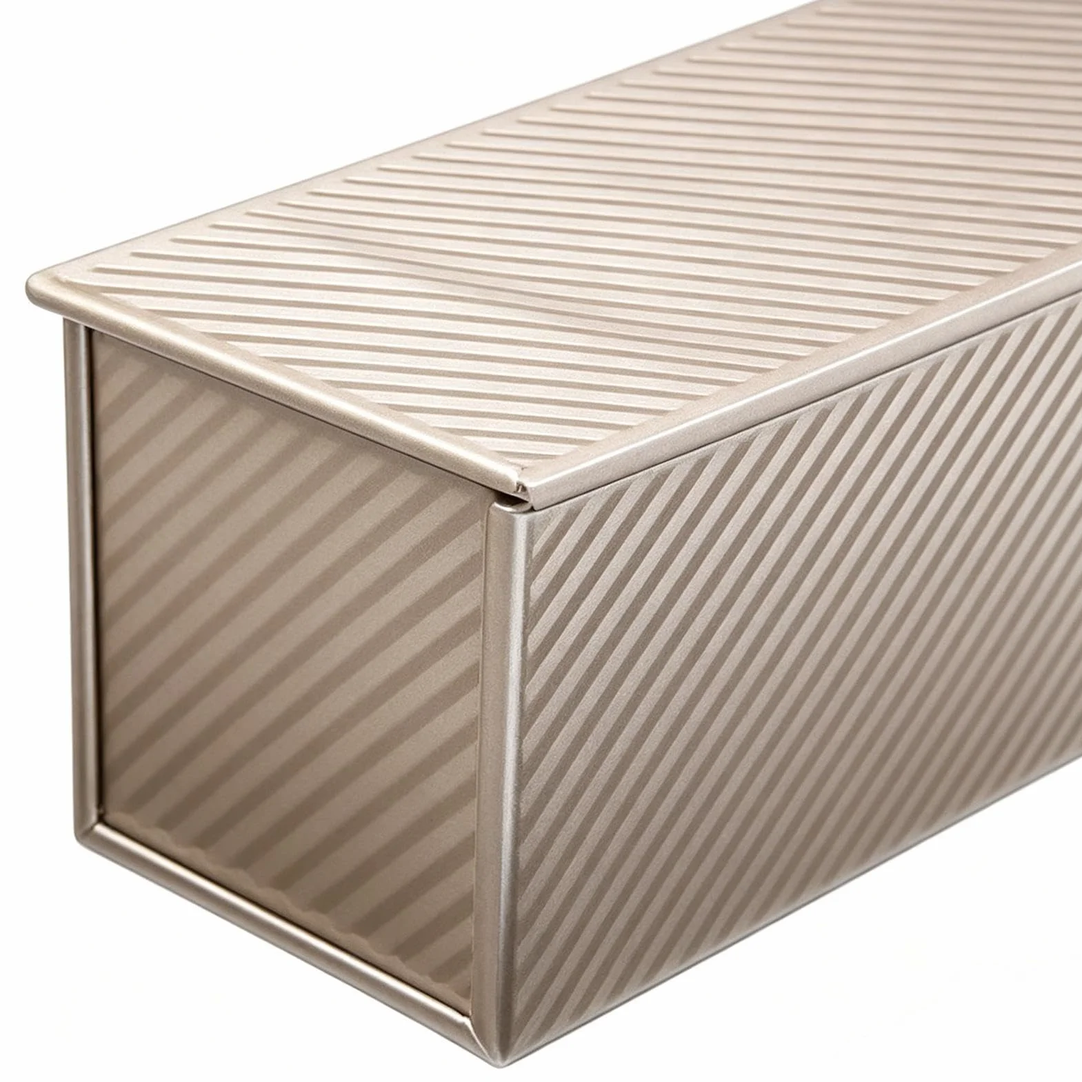 Corrugated Bread Pan with Cover, Carbon Steel Non-Stick Loaf Tin, Professional Sandwich Baking Pan, Heavy Duty Loaf Maker, Kitchen Baking Use