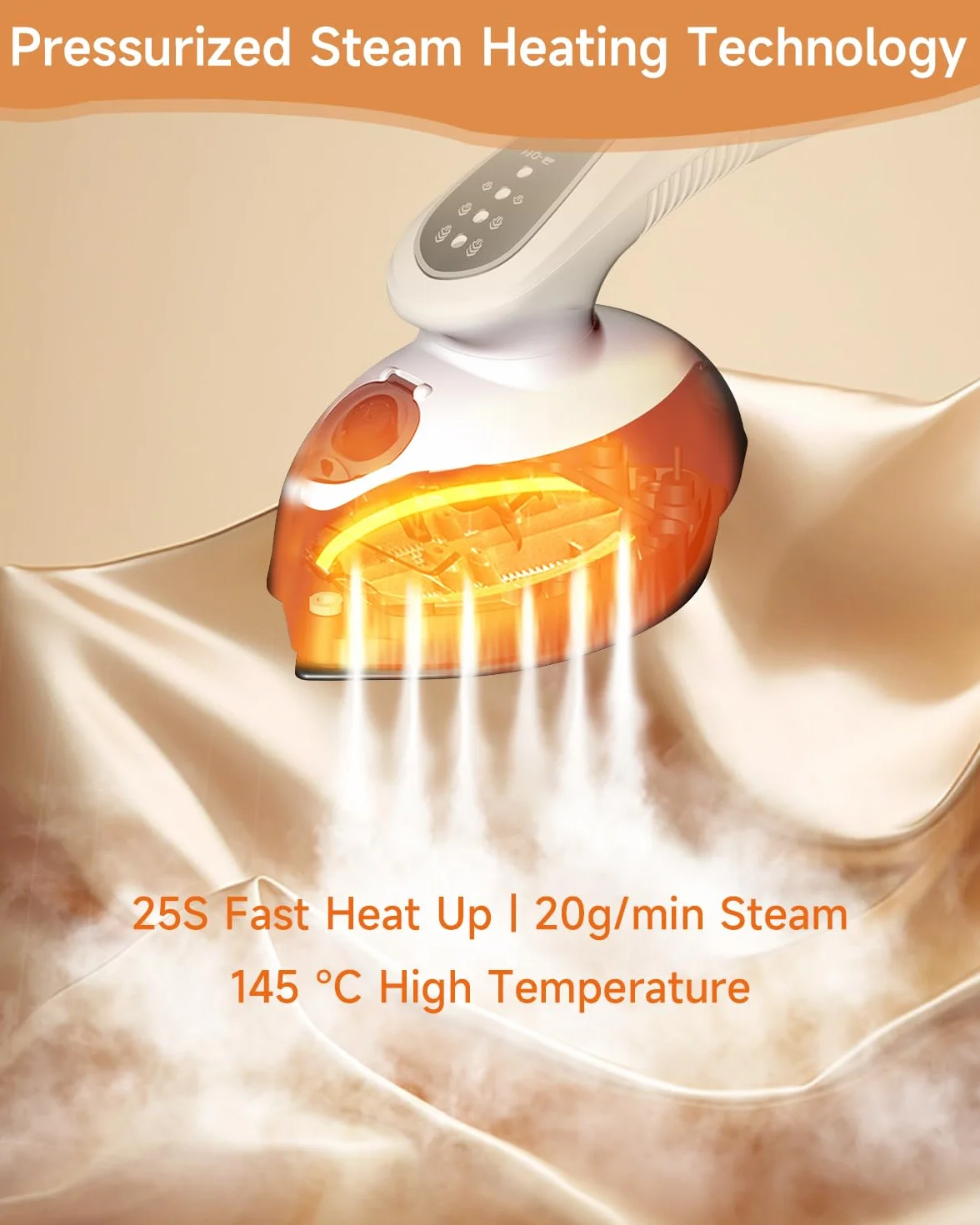 J&J EASIER, FASTER - Podróżne żelazko parowe do ubrań, 1100 W, strumień pary 20 g/min, duży zbiornik 120 ml, szybkie nagrzewanie 25 sekund, podeszwa ceramiczna, kabel 1,7 m