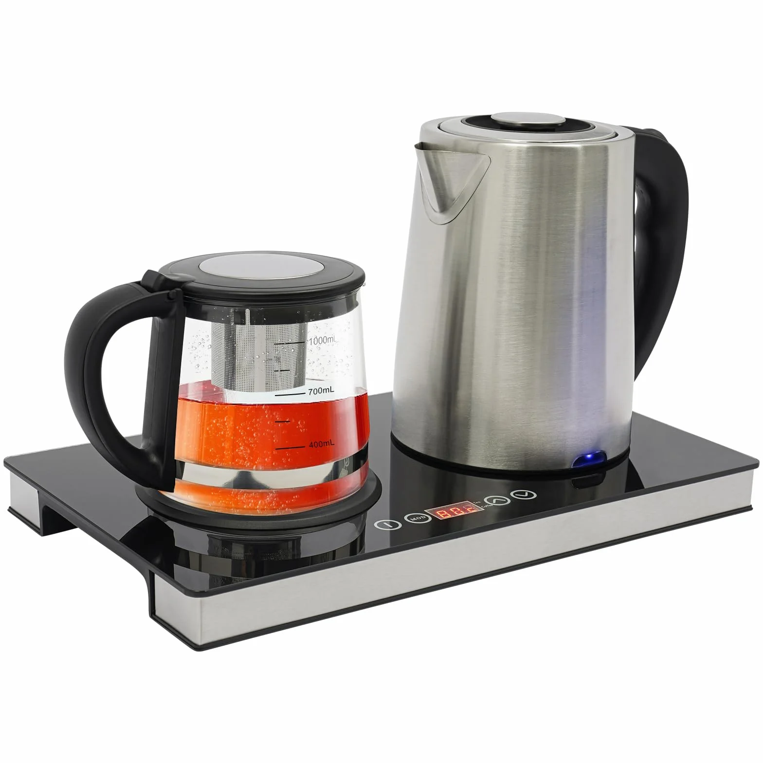Czajnik elektryczny, 1500 W, 2,5 l, z dzbankiem do herbaty 1 l, 3 tryby ogrzewania, szybkie ogrzewanie, do salonu, kuchni, restauracji