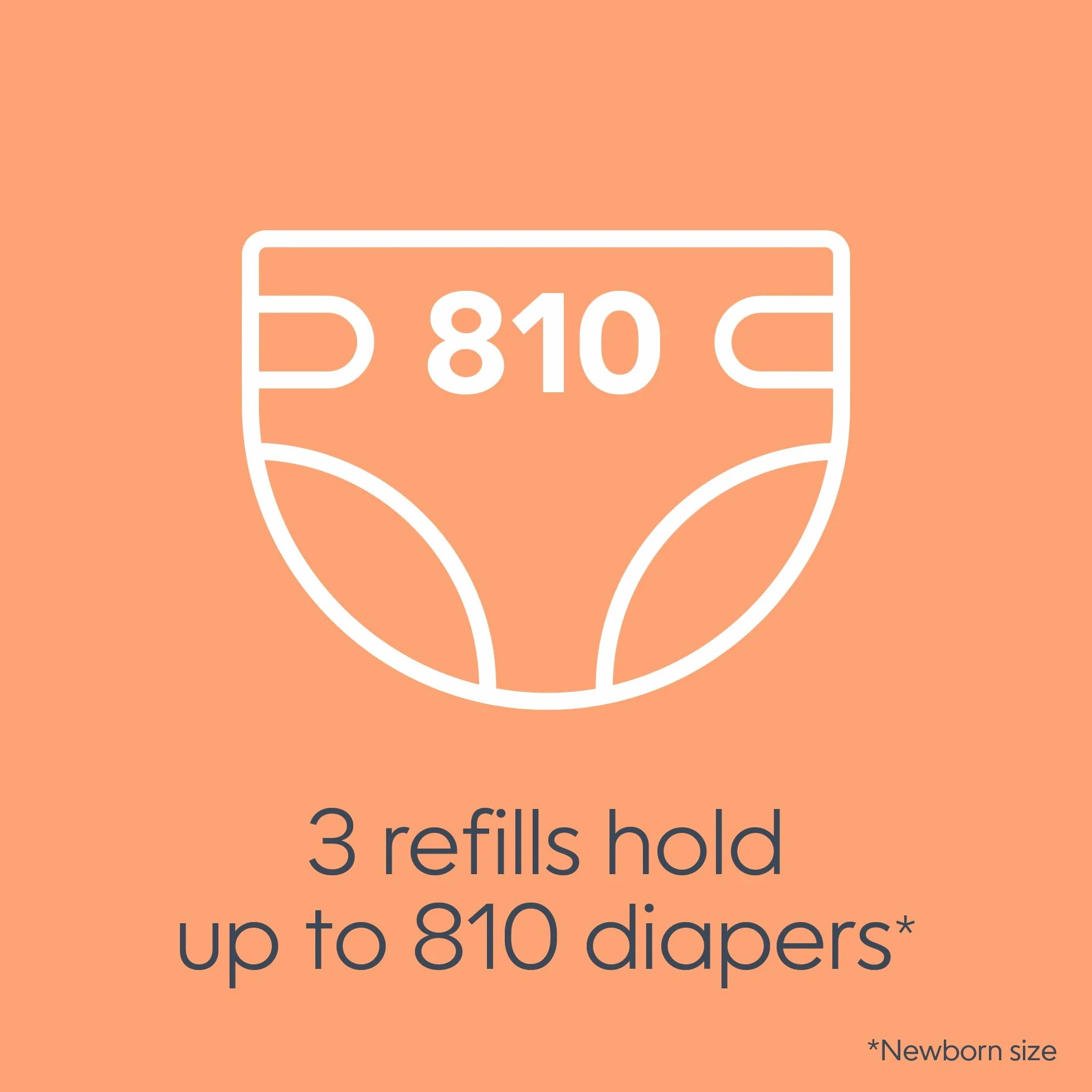 Diaper Genie Wkłady do torebek, 270 szt. (3 sztuki) czysty zapach prania, wkłady do wiader na pieluchy z maksymalną blokadą zapachu, pomieści do 810 pieluch dla noworodków