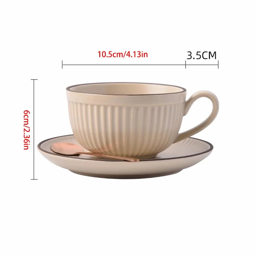 Kubki Zestaw filiżanek do kawy filiżanka do kawy domowa popołudniowa herbata zestaw ceramiczny retro kubek i spodek kubek do kawy(A)