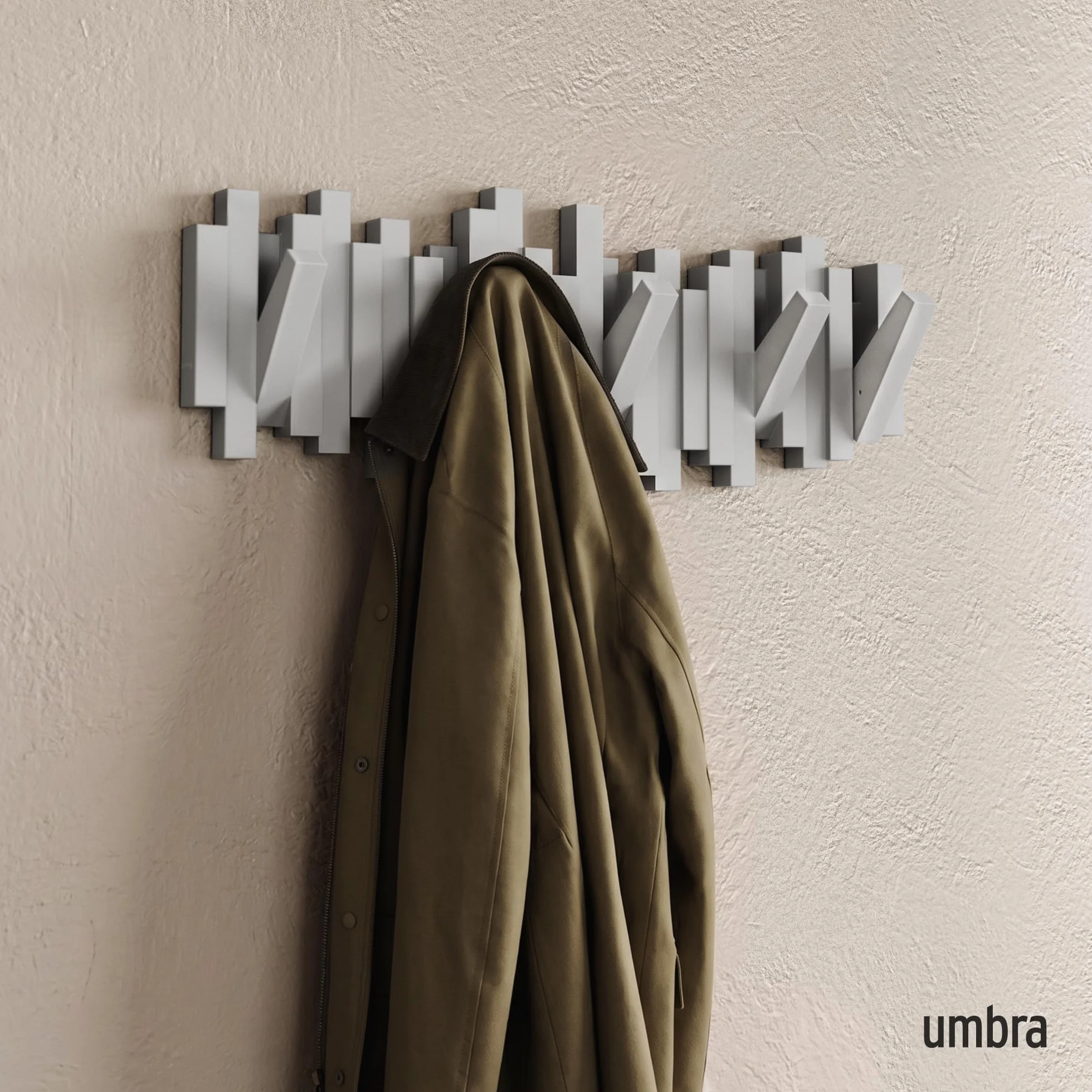 Umbra Sticks Haczyki na Ubrania, Szary, 49.2 x 18.1 x 2.9 cm