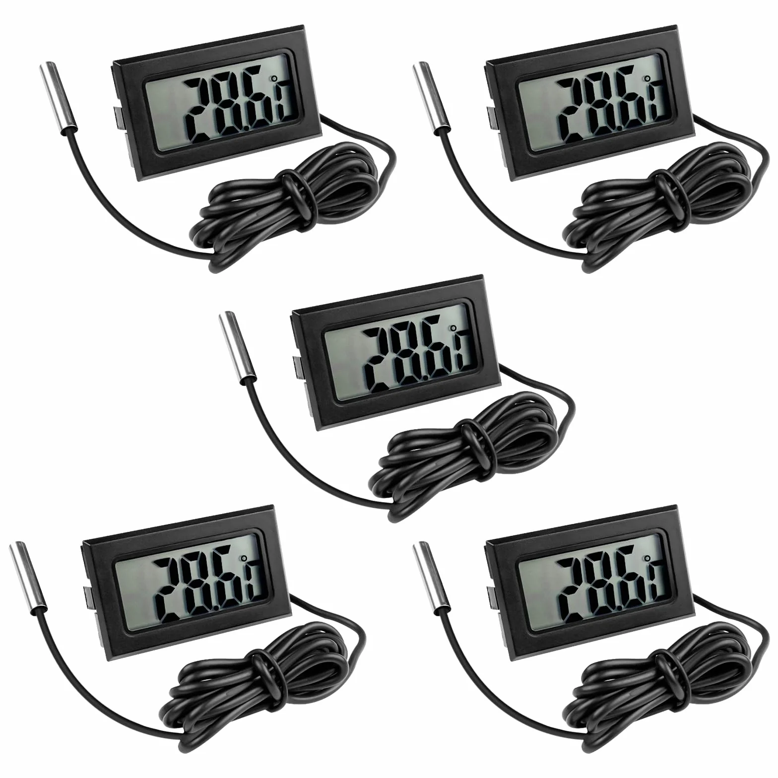 Gvolatee 5 sztuk Cyfrowy termometr LCD
