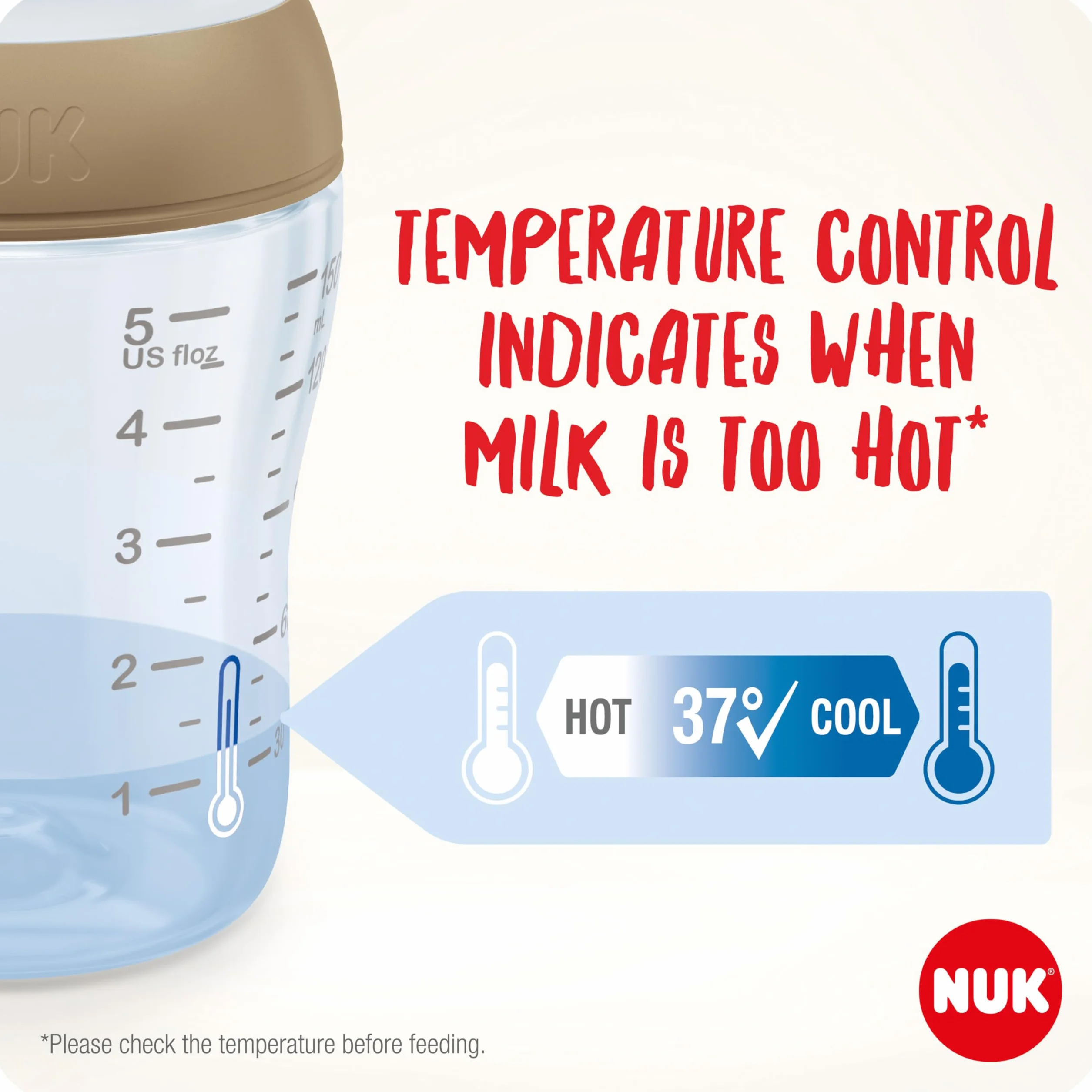 NUK Perfect Match zestaw szklanych butelek dla niemowląt, od 3 miesięcy, dostosowuje się do dziecka, kontrola temperatury, antykoliczne, 120 ml i 230 ml, nie zawiera BPA, silikonowy smoczek do picia,