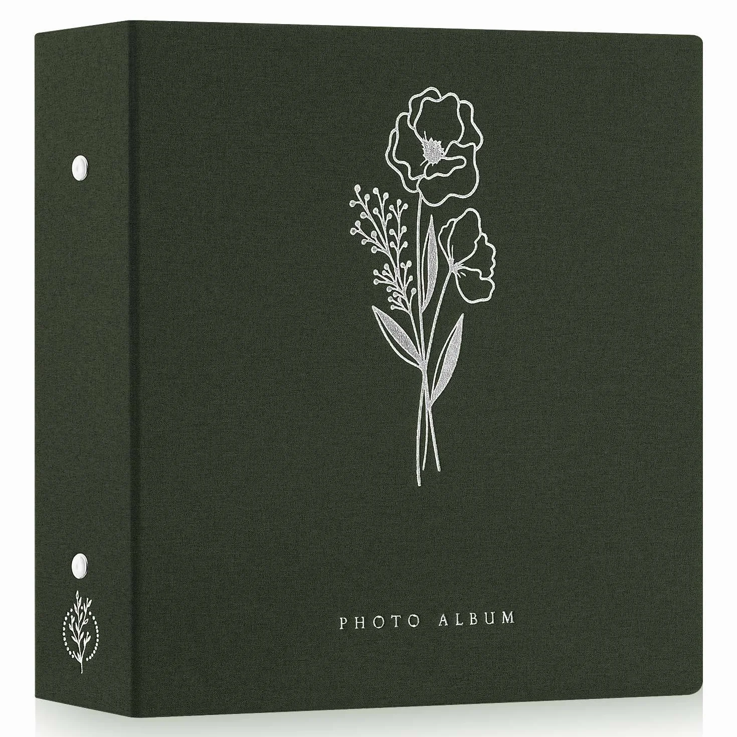 Lanpn Album na zdjęcia, lniany, 600 kieszeni, pomieści zdjęcia poziome i pionowe w rozmiarze 10 x 15 cm, zielony