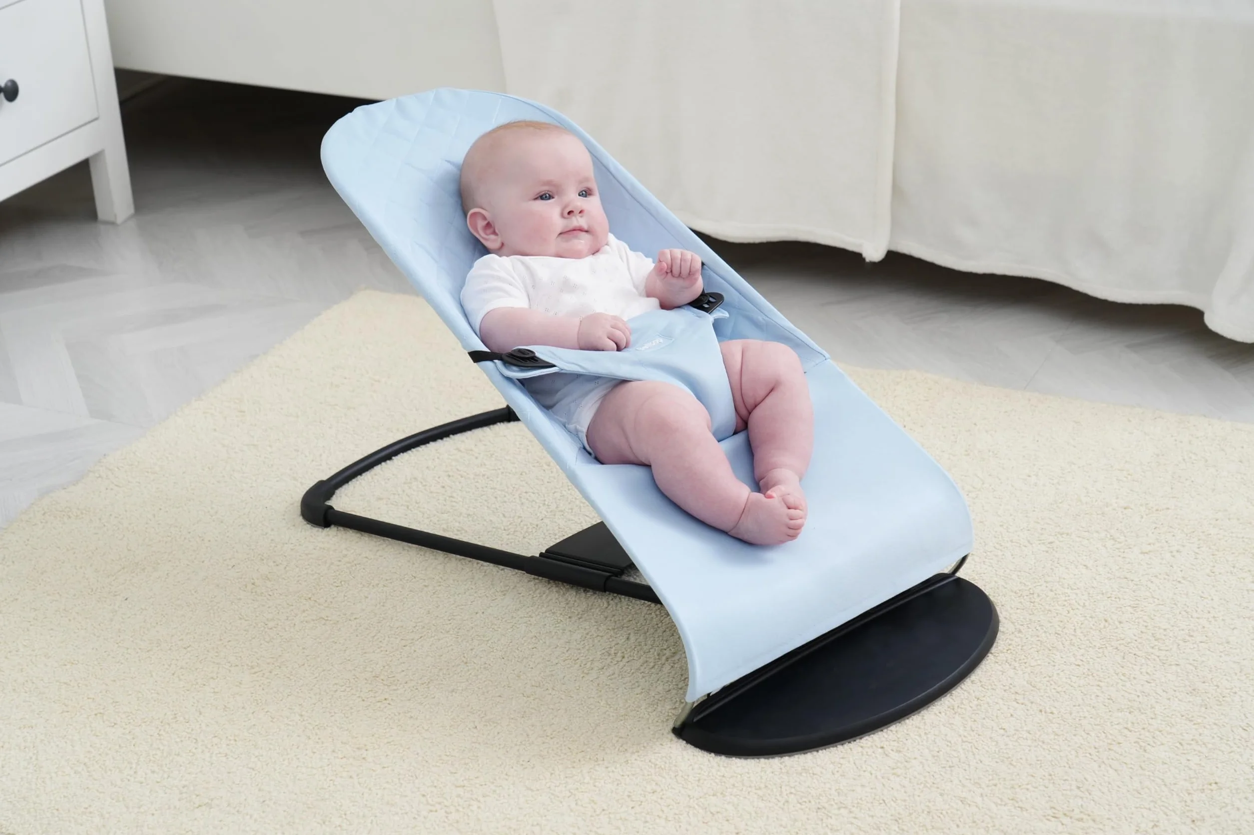 Pokrowiec na leżak dla niemowląt. Pokrowiec na leżak kompatybilny z BabyBjörn Balance Soft i Bliss. Ergonomiczny pokrowiec na hamak: hipoalergiczny poliestru - Jasnoniebieski