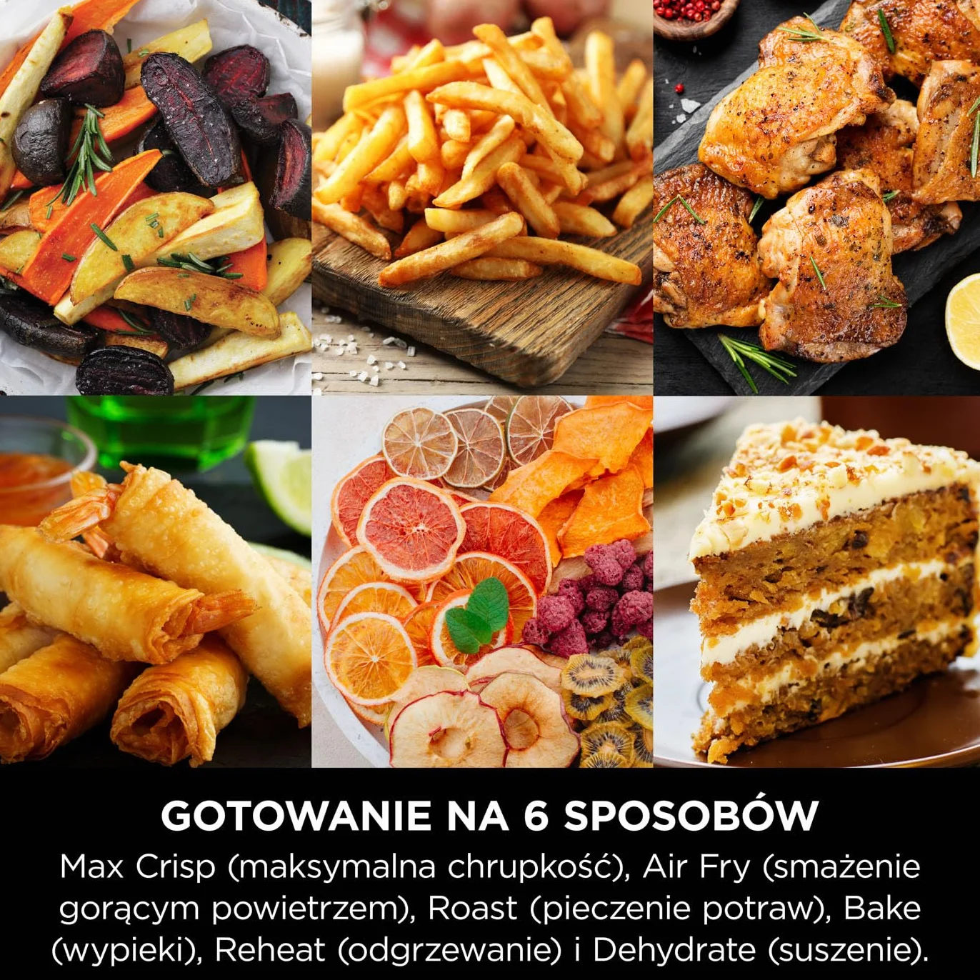 Ninja Air Fryer MAX PRO Frytkownica beztłuszczowa 6,2 l, nie używa oleju, jedna duża kwadratowa szuflada, rozmiar rodzinny, powłoka nieprzywierająca, kosz i talerz na chrupiące dania, AF180EUCP