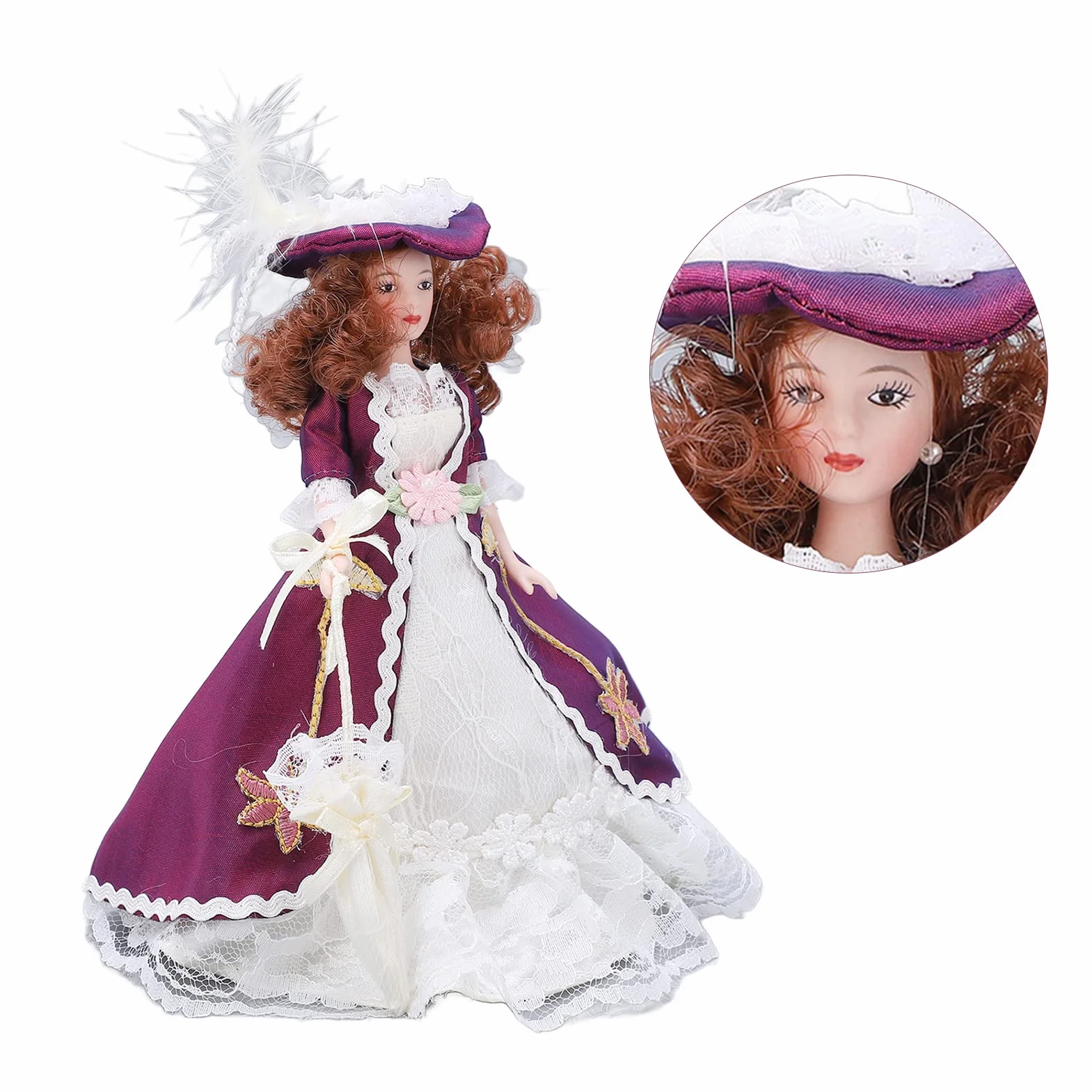 Miniaturowe Porcelanowe Ludziki, Lalka Ceramiczna z Ruchomymi Kończynami do Dekoracji Domku dla Lalek, Idealny Prezent dla Kolekcjonerów Lalek i Wystrój Domu
