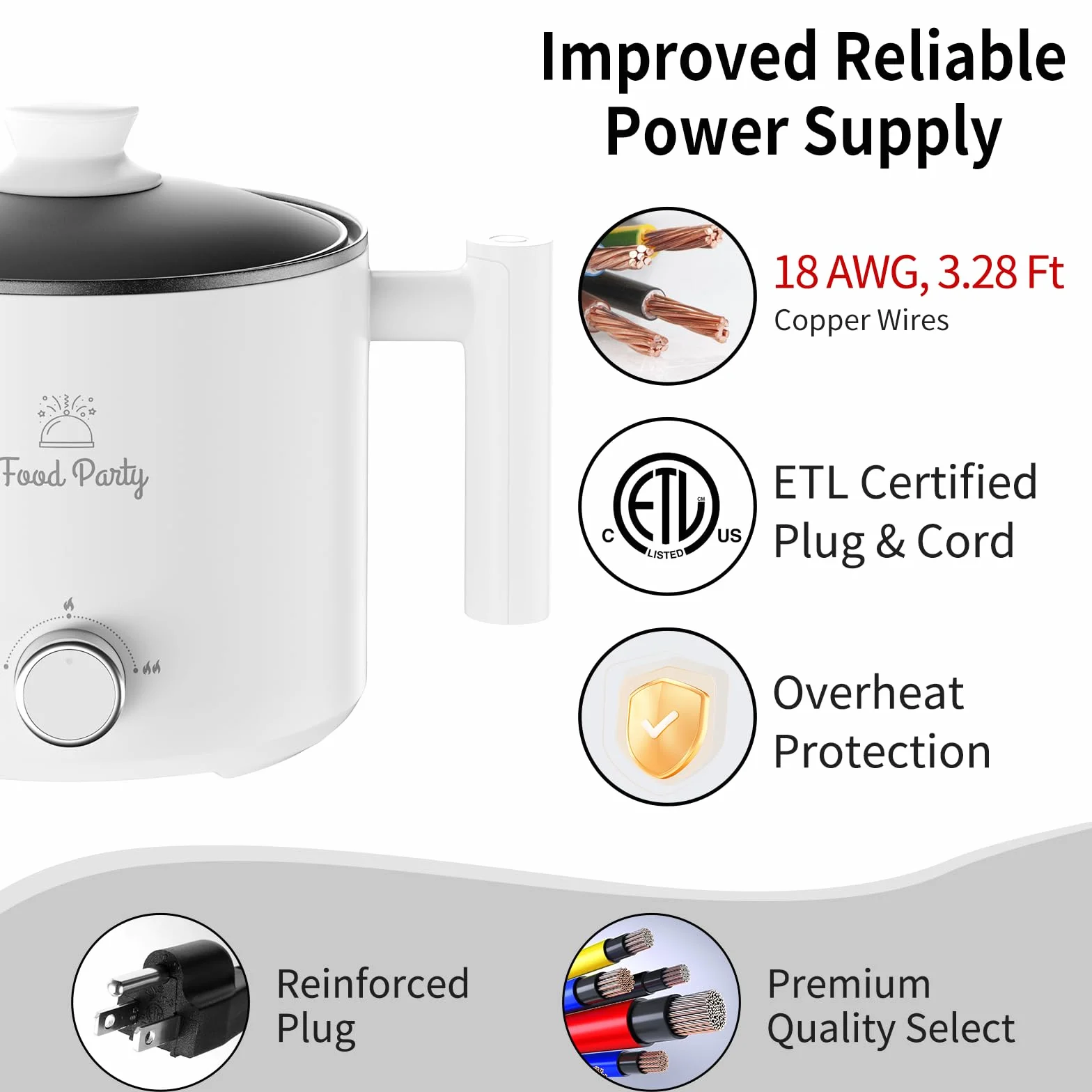 Elektryczny garnek Hotpot 1,8 l 220 V do gotowania, patelnia elektryczna, gotowarka do ramen