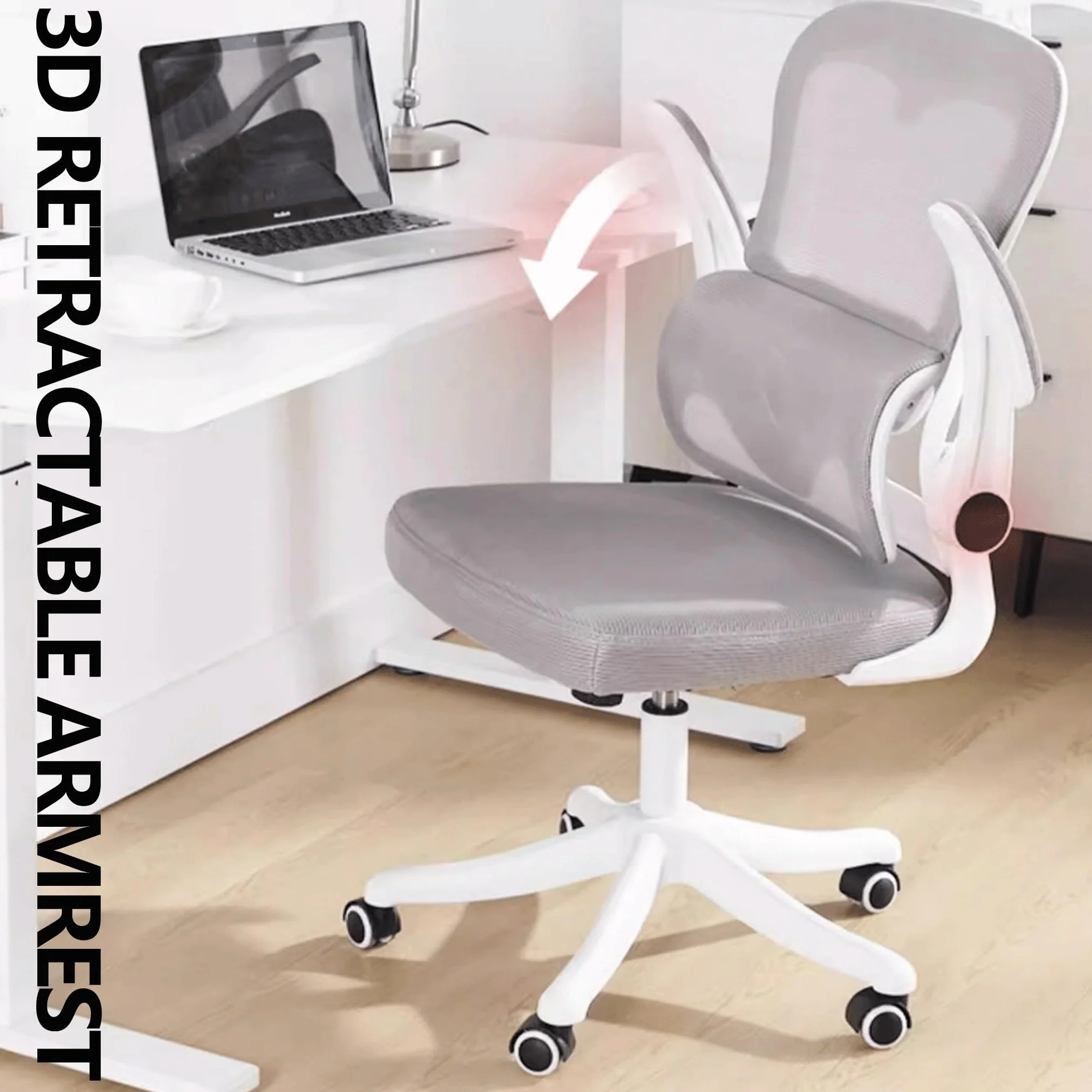 Ergonomiczne krzesło biurowe do gier komputerowych z wygodną siatką, regulowanym zagłówkiem 3D, zdejmowany stojak na ubrania, obrotowy, przechylany, dynamiczne podparcie pleców, idealny do pracy