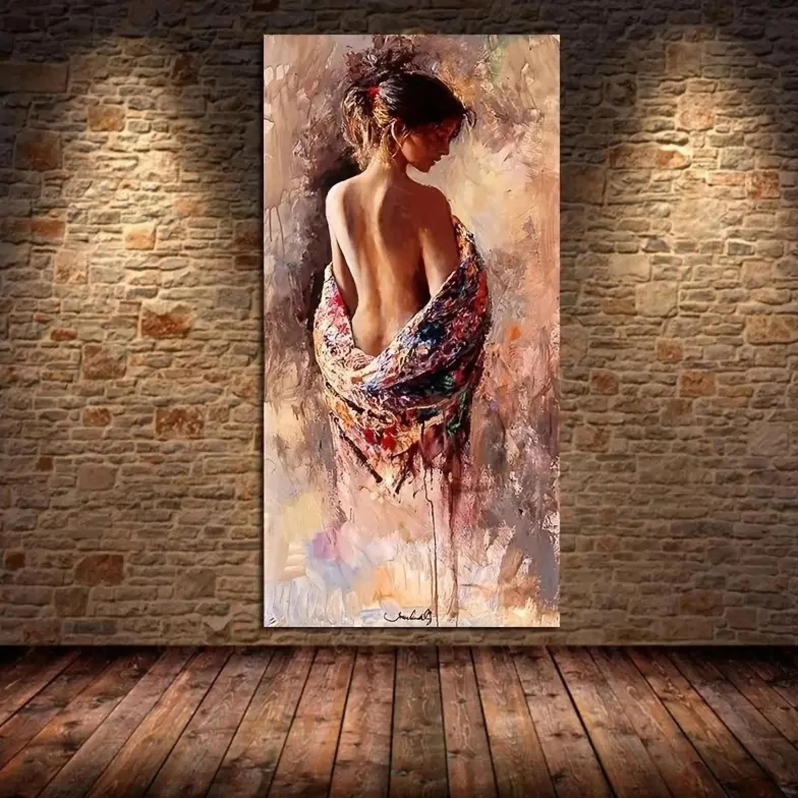 ZHAOLIN Sztuka nowoczesna obraz na płótnie piękna kobieta nadruk plakat na płótnie sztuka ścienna obraz ścienny do sypialni łazienki dekoracja 40 x 80 cm bez ramy