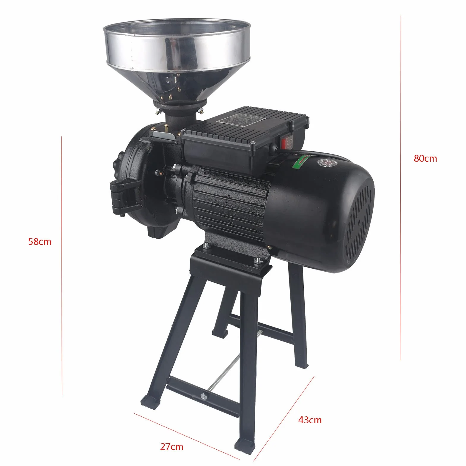 Elektryczny młynek do ziarna, młynek do ziarna, młynek do karmy, z lejkiem do ryżu, soi, 2200 W
