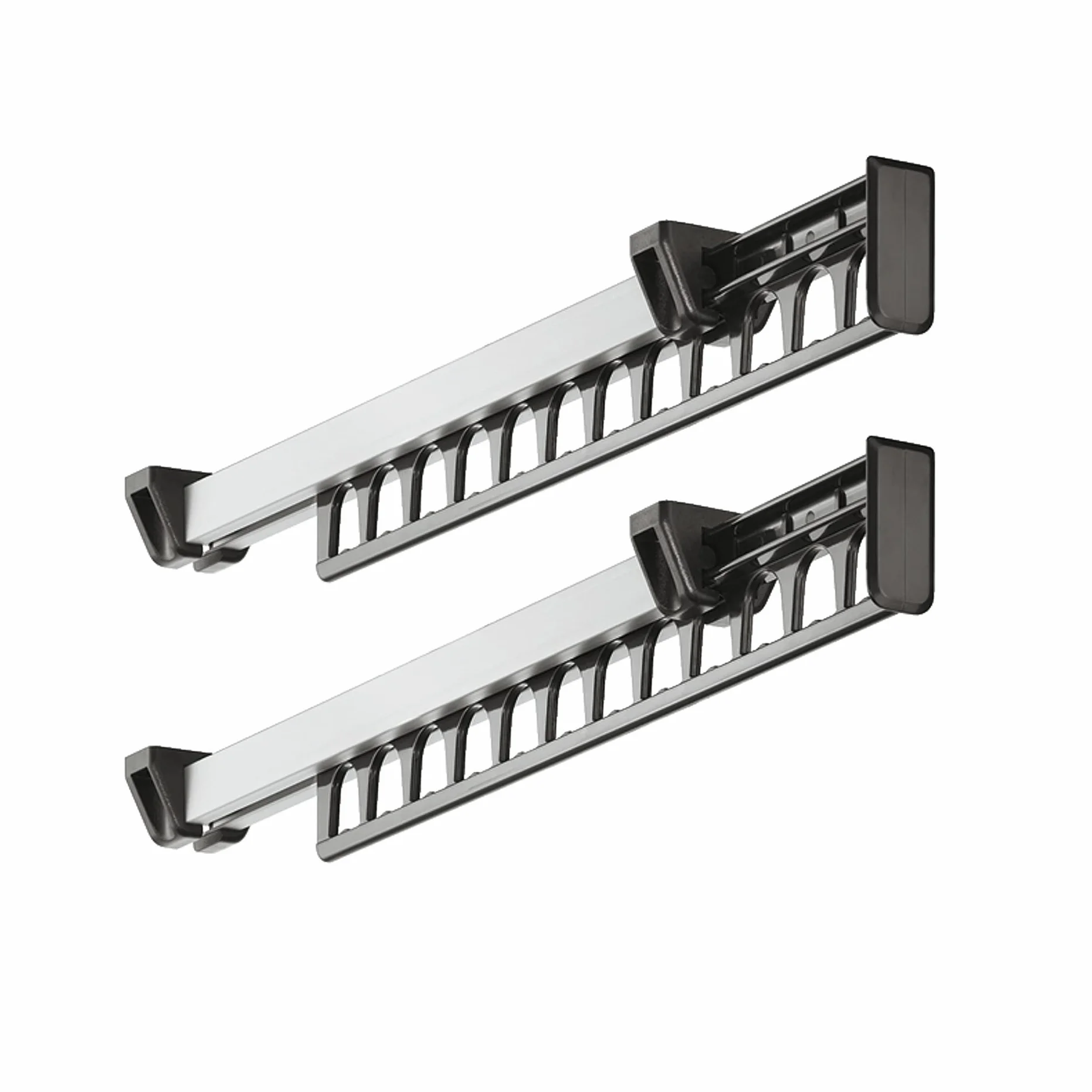 312mm Wysuwana Szafka Szafa Organizer Szynowy Metalowy Stojak na 12 Wieszaków na Ubrania Opakowanie 2 Szt