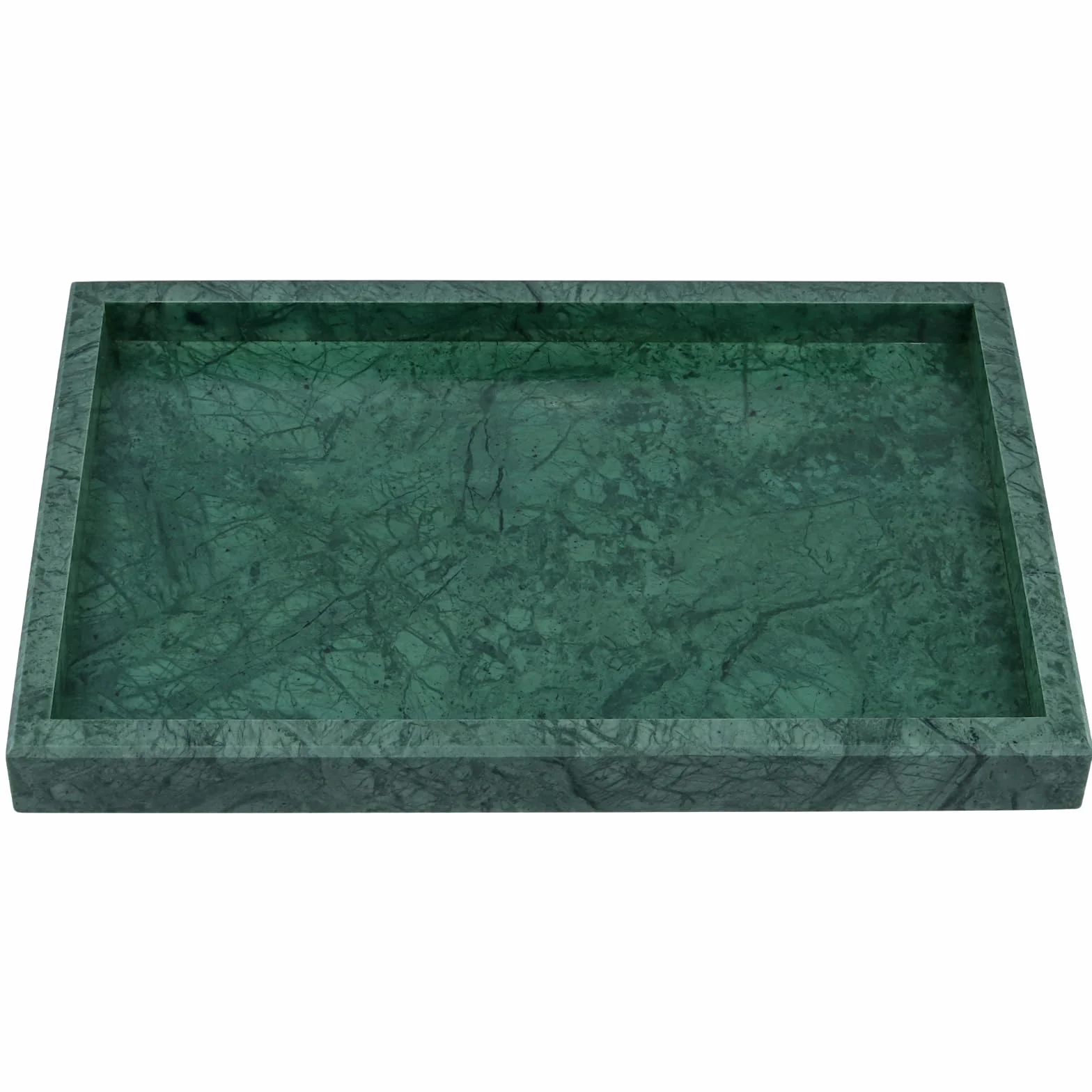 Marmurowa taca 30x20x3 cm zielona prostokątna deska do serwowania organizer na kosmetyki
