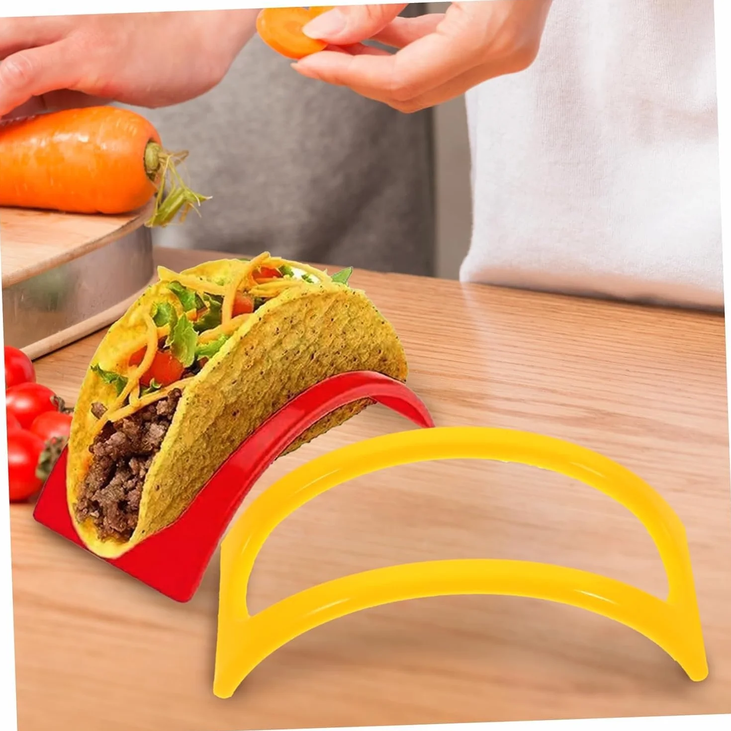 Taco stojak, taco miseczki z twardego plastiku, taco shell, stojak taco, do restauracji, domu, 12 sztuk