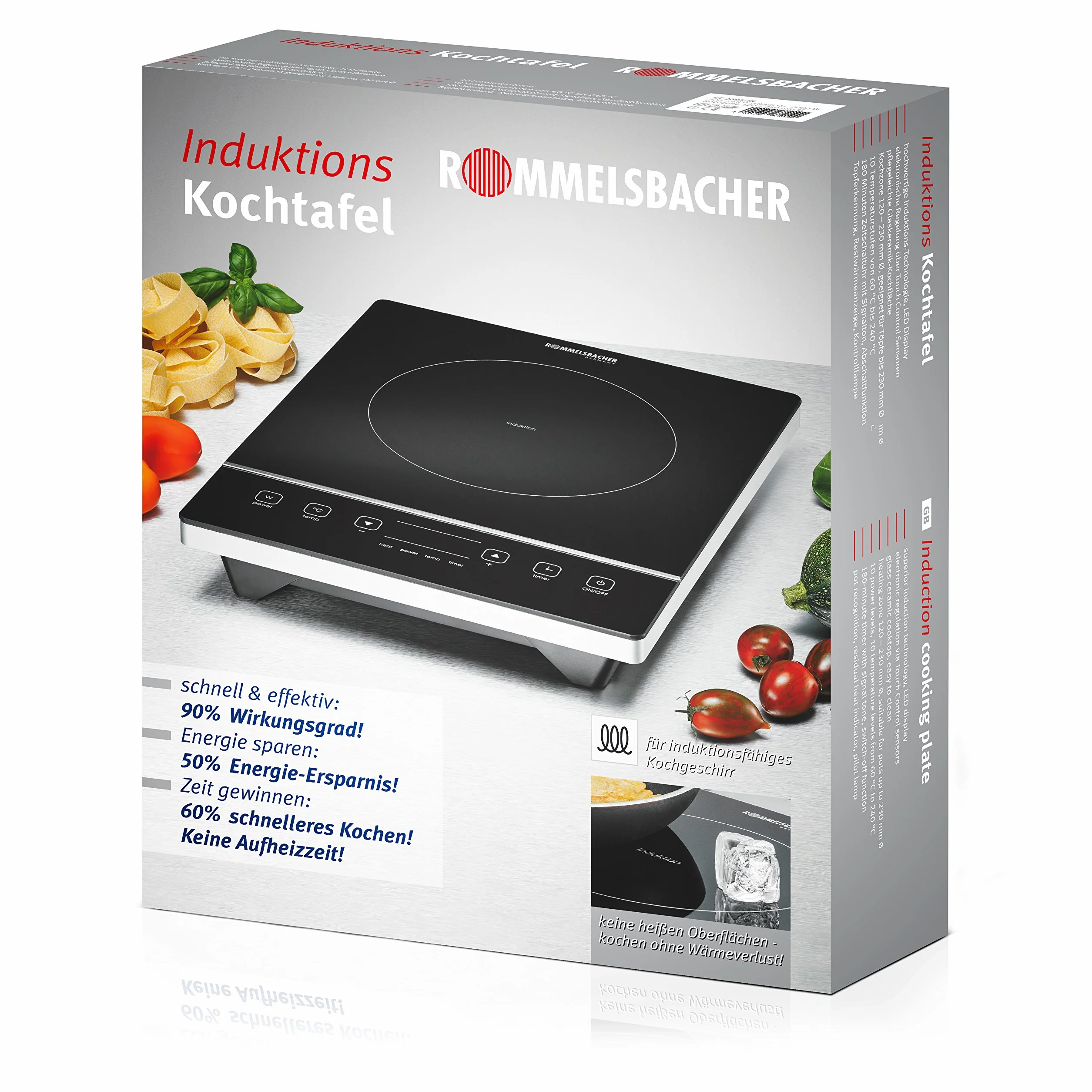 Rommelsbacher CT 2005/IN Pojedyncza płyta indukcyjna, 2000 W, czarna/srebrna
