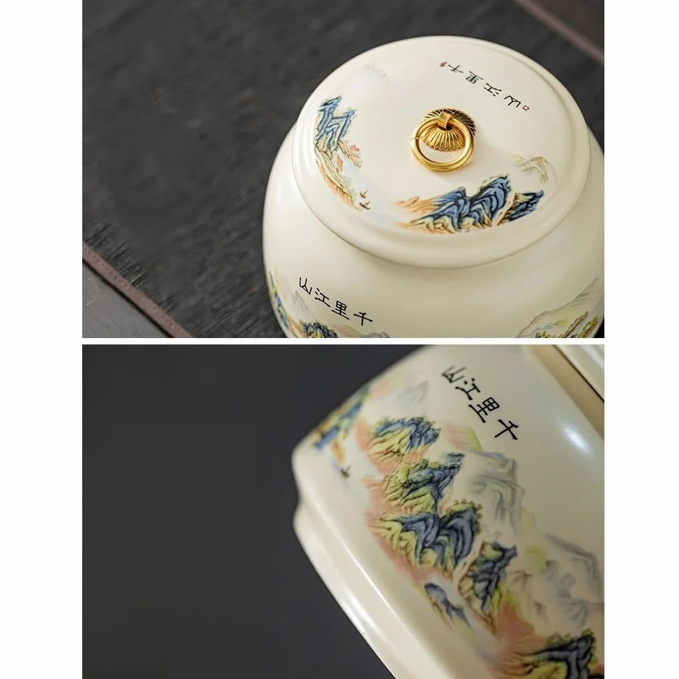 HLTYGWX Słoik cukru Ceramiczne puszki na herbatę Puszki zamykane na herbatę Herbata zielona Herbata czarna Puszki na herbatę Puszki na herbatę Puste puszki Pojemnik na herbatę