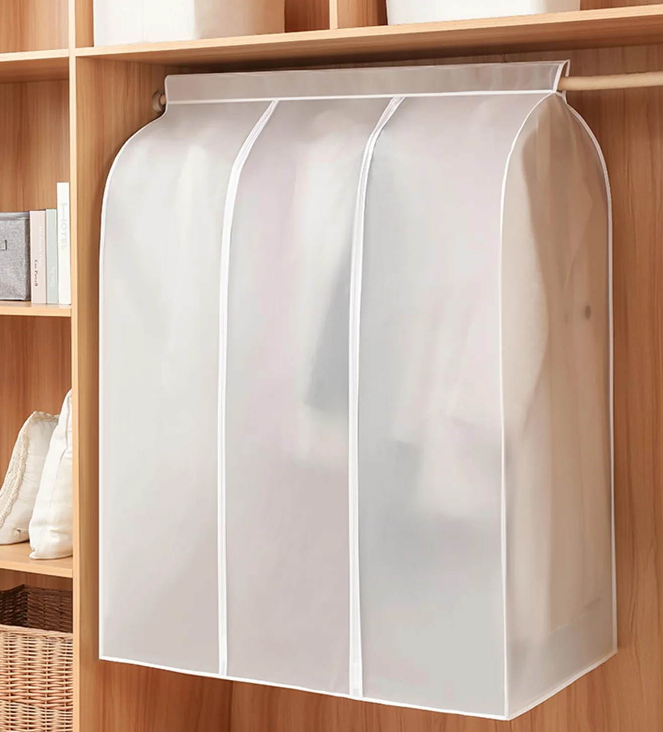 Torba do Przechowywania Szyny PEVA 100x50x120 cm Pyłoszczelna Szafa Wiszący Ochraniacz Rack Organizer z Zamkiem Błyskawicznym