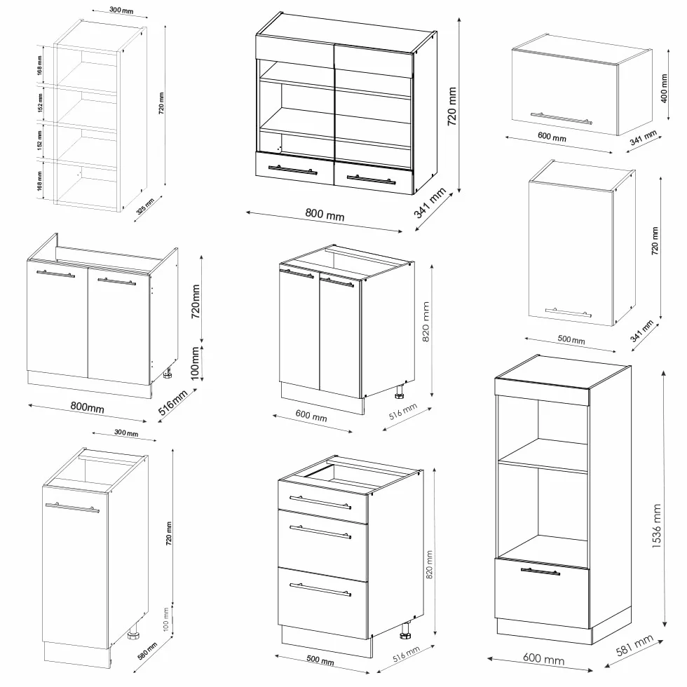 Vicco Aneks kuchenny "Fame-Line", Biały wysoki połysk/biały, 280 cm | bez blatu roboczego, pour une extension personnalisée avec des modules complémentaires adaptés