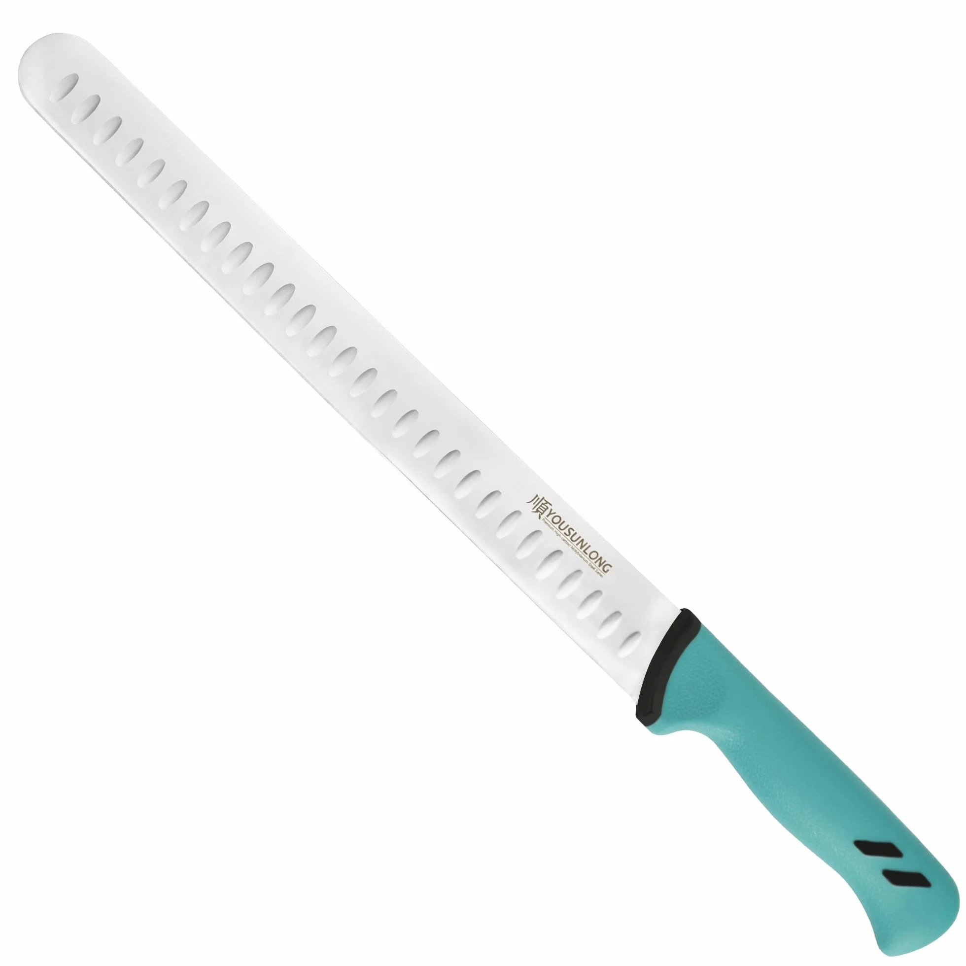YOUSUNLONG Nóż do krojenia mostka, 30 cm, ostry jak brzytwa nóż do rzeźbienia, wysokowęglowa stal molibdenowa, uchwyt santoprenowy, zaprojektowany do brykietów, pieczeni, indyka, grillowania