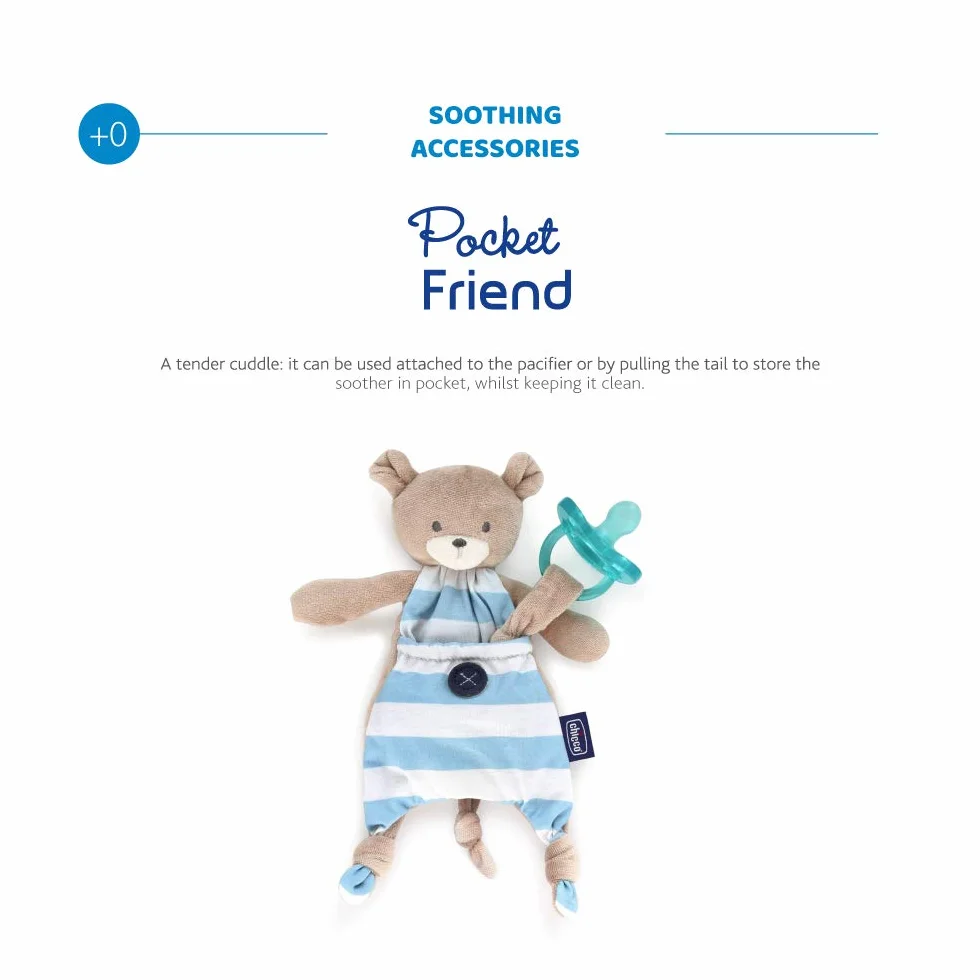 Chicco Przytulanka, Tasiemka i Etui do Smoczka, Dla Niemowląt od 0m+, Pluszowa Przytulanka