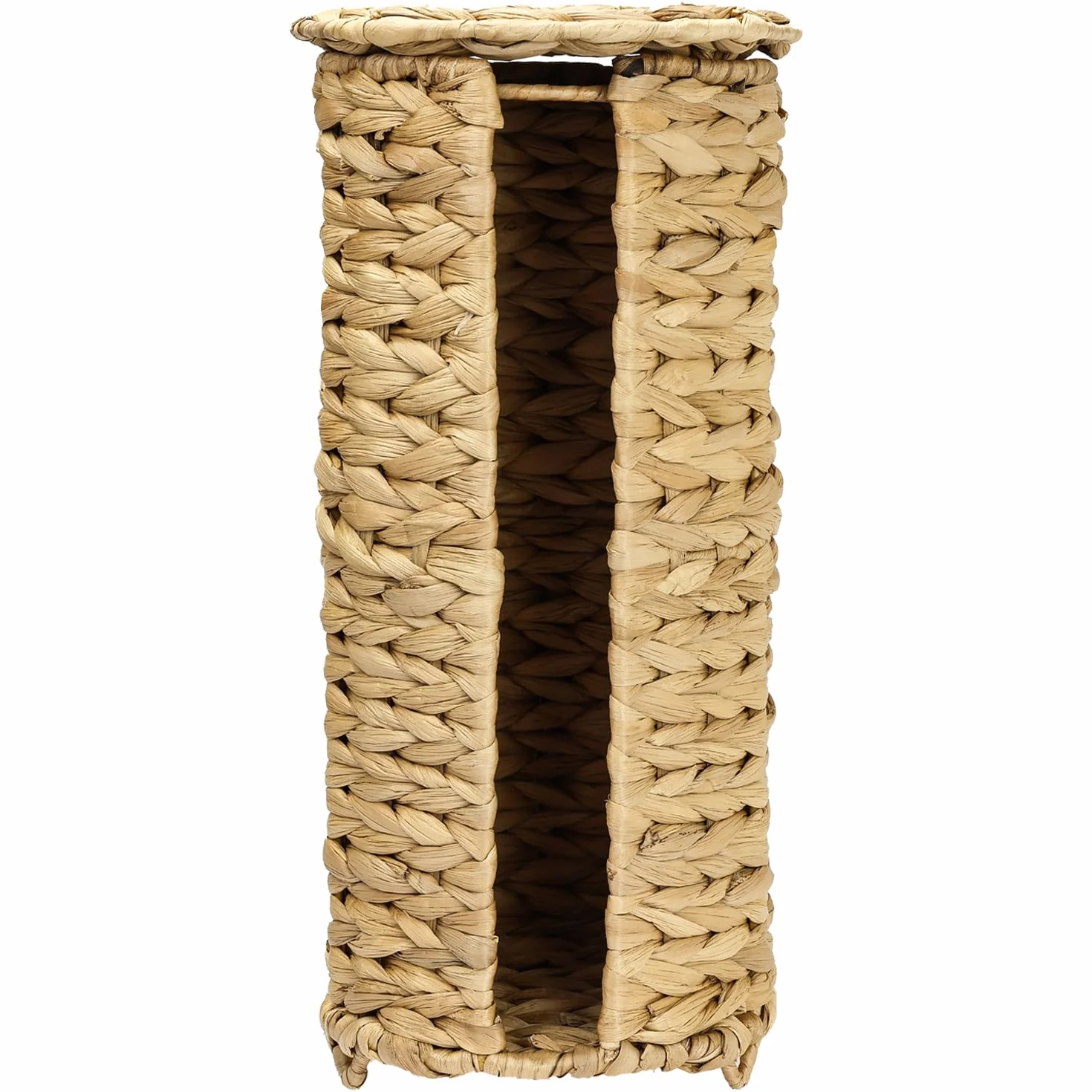 HMF Stojący uchwyt na papier toaletowy, pleciony z hiacyntu wodnego, 3 rolki, 35,5 x 17 cm