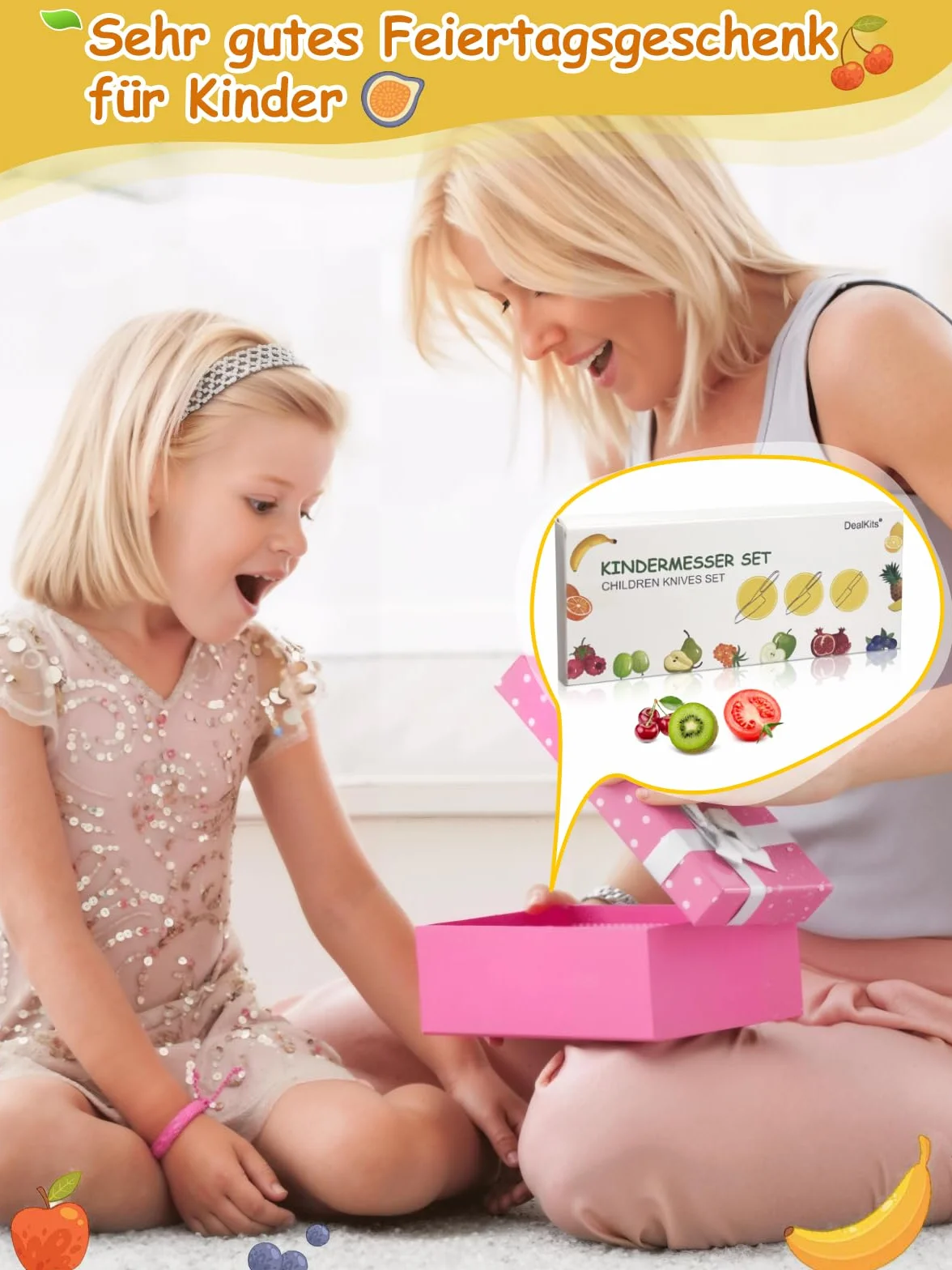 Noże dla dzieci 6-częściowy Bezpieczeństwo Noże kuchenne Zestaw do cięcia Gotowanie owoców lub warzyw w tym Noże kucharskie Noże do owoców Skale Prezenty dla małych dzieci Urodziny Winachten