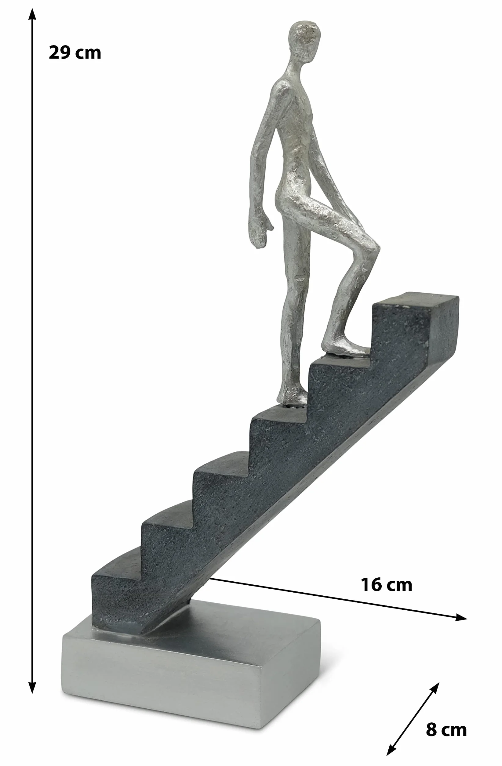 FeinKnick Nowoczesna dekoracja biurka "Top of The Rock" - abstrakcyjna rzeźba jako motywacja 30 cm - nowoczesna figurka do wystroju domu wykonana z żywicy marmurowej - statuetka do salonu i estetyczna