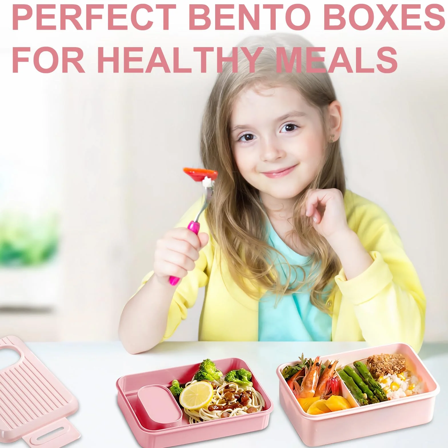 Bento Pudełka dla dzieci, 1500 ml, szczelne, do przedszkola i szkoły, szczelne, dla dziewcząt i chłopców, nadają się do kuchenki mikrofalowej i mycia w zmywarce