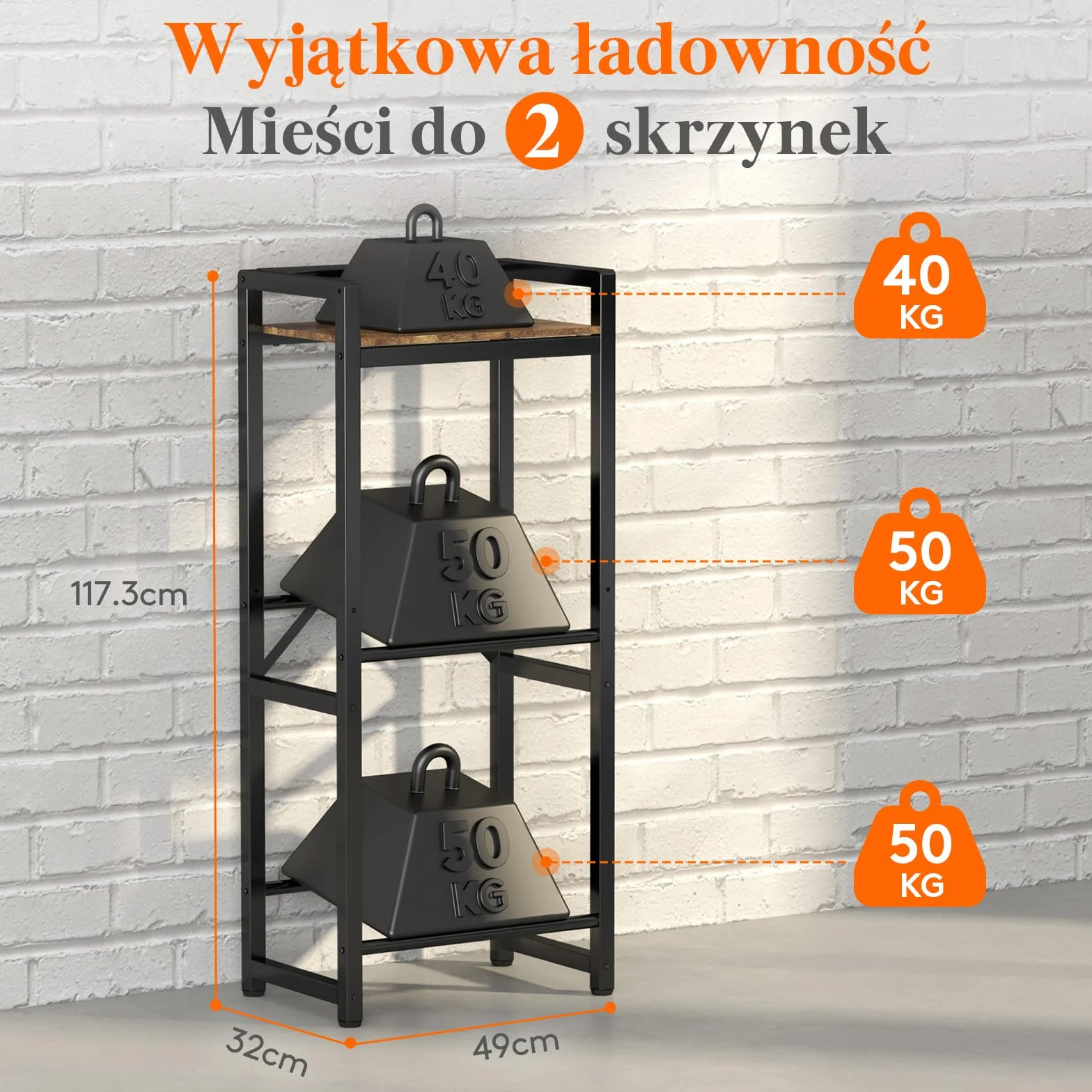 Lifewit Regał na skrzynki z napojami, 32D x 49 x 117,3 cm, wolnostojący, rustykalny brązowy
