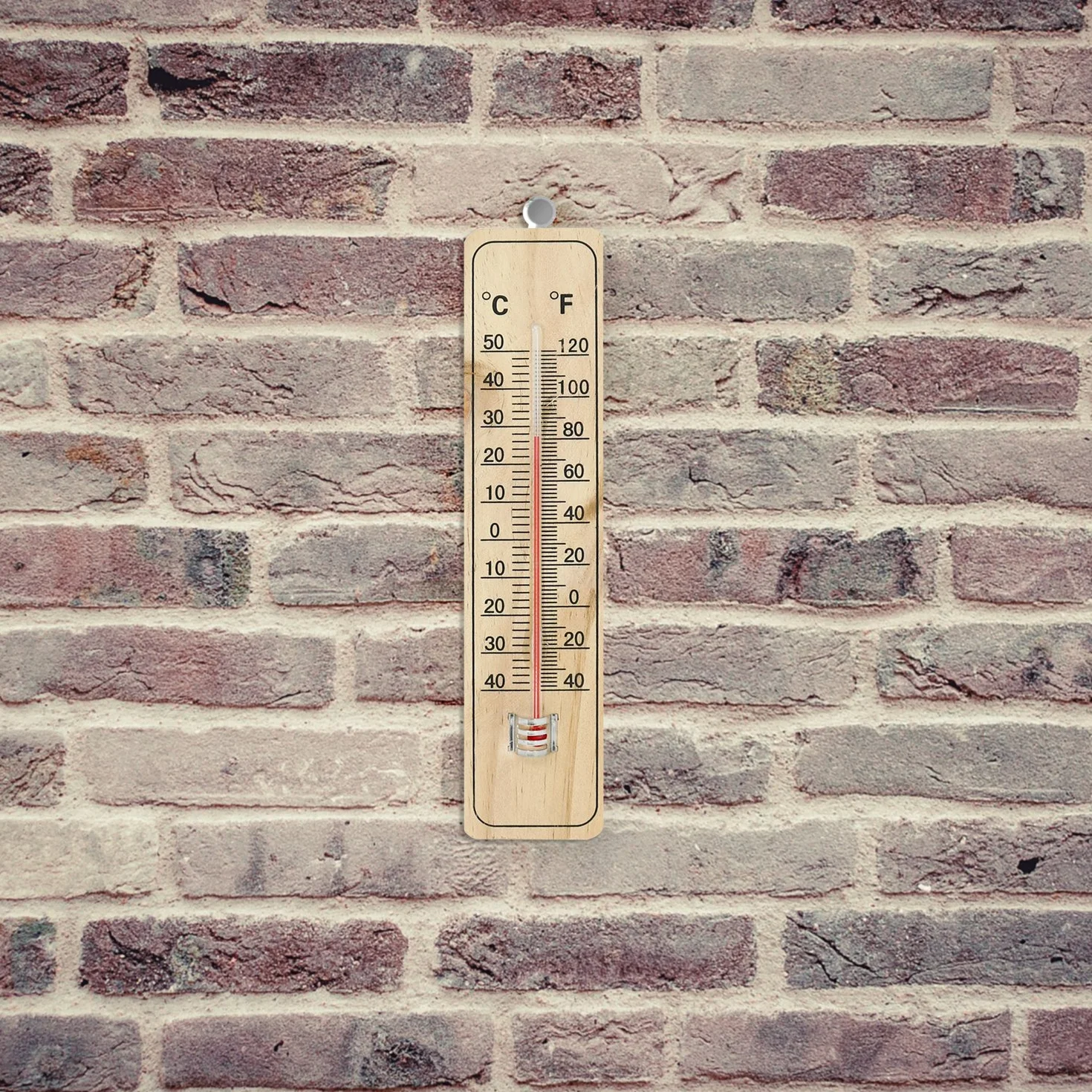 COM-FOUR® 4x Termometr - drewniany termometr do wnetrz - miernik temperatury ze skala w stopniach Celsjusza i Fahrenheita (04 sztuk - 21,9x4,8x0,6cm)