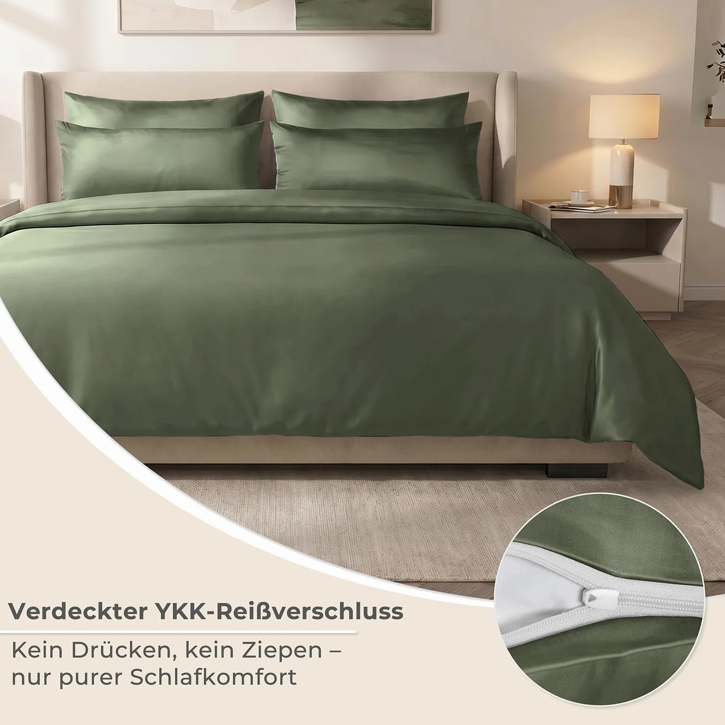 LAYNENBURG Pościel Lyocell 135x200 + poszewki 80x80 cm 100% Tencel Öko-Tex 100 chłodząca letnia