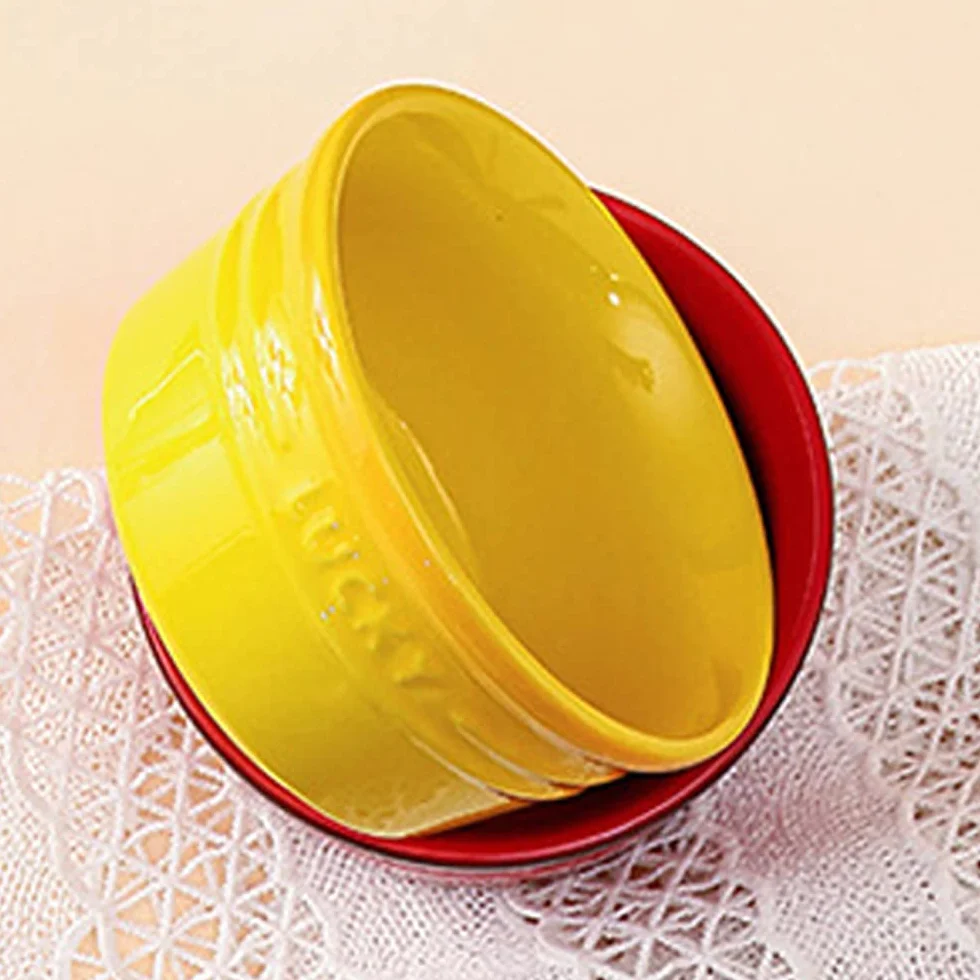 13 uncji Formy Suflet Ombre Kolor, Zestaw 4 Ramekins Ceramica (Warm)
