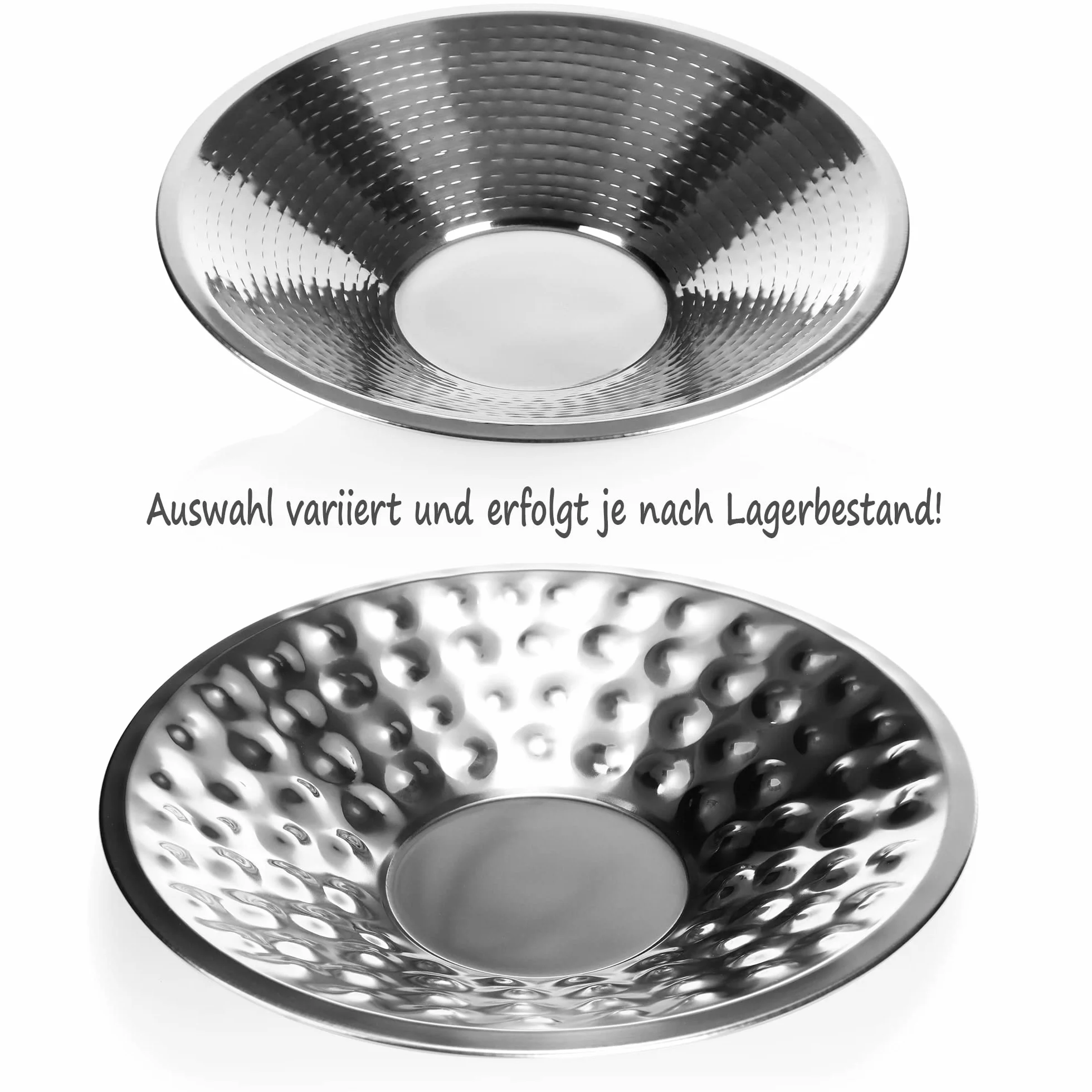 COM-FOUR® Metalowa miska dekoracyjna - miska dekoracyjna - miska z mlotkowanym wzorem jako dekoracja stolu, miska na owoce, talerz do serwowania [wybór zmienia sie] (Cios mlotem)